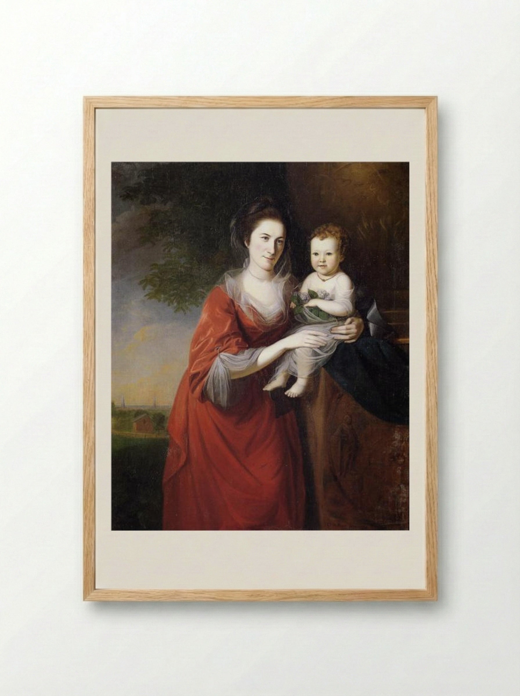 Mrs. John Dickenson and Her Daughter - Charles Willson Peale - Framed Print Wood