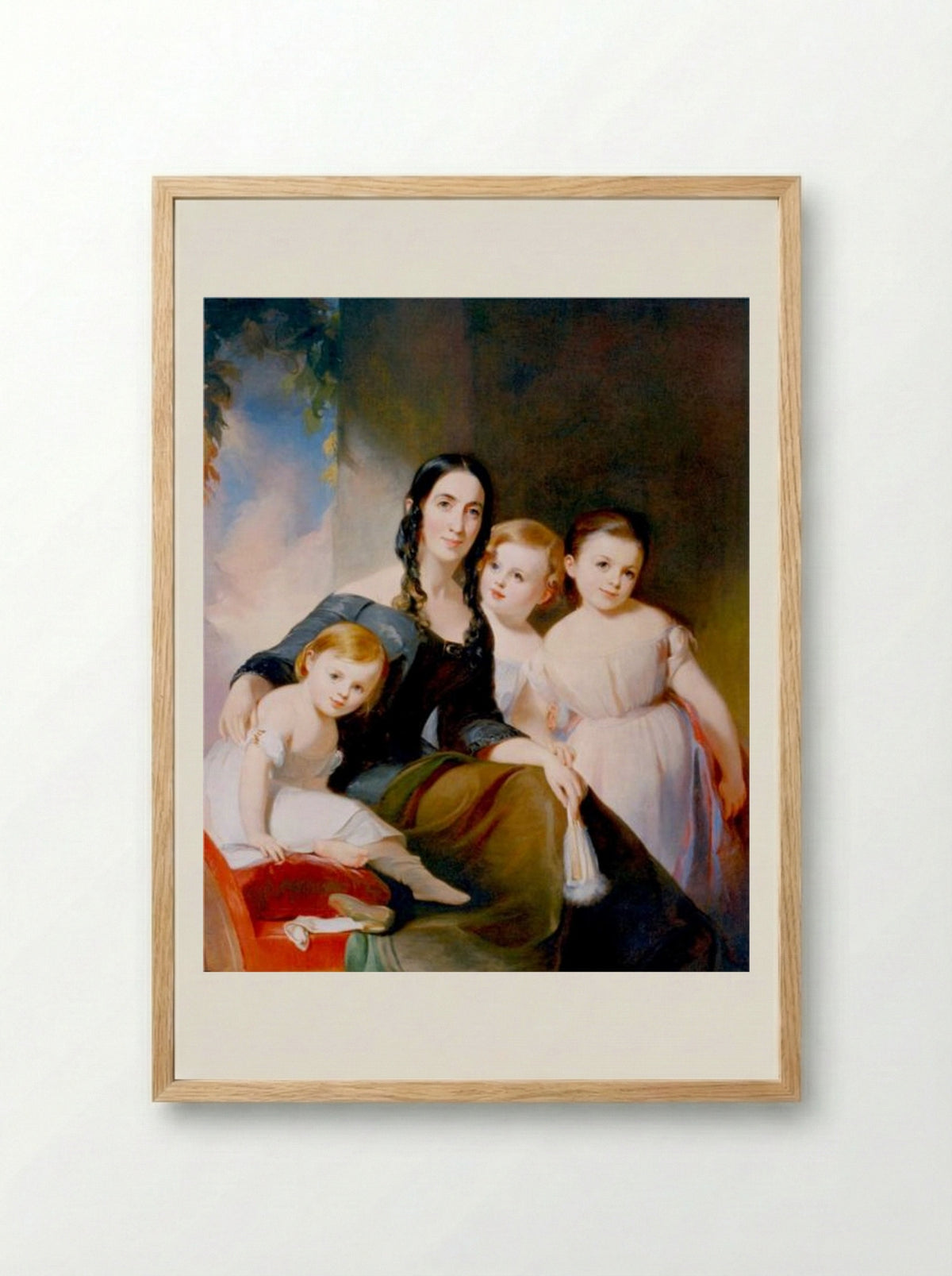 Mrs. James Robb and Her Three Children - Thomas Sully - Framed Print Wood