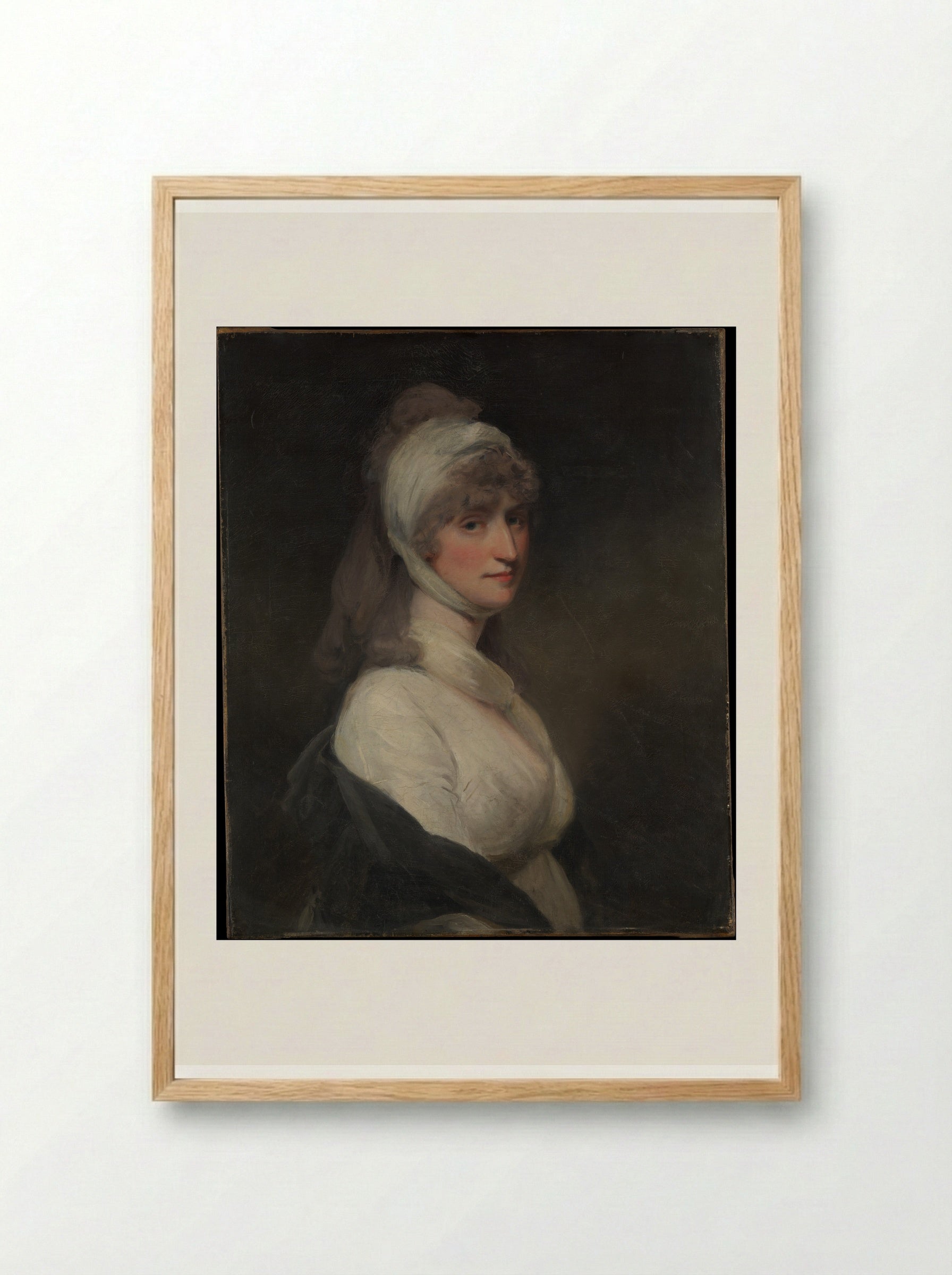 Mrs. Thomas Pechell (Charlotte Clavering) - John Hoppner - Framed Print Wood