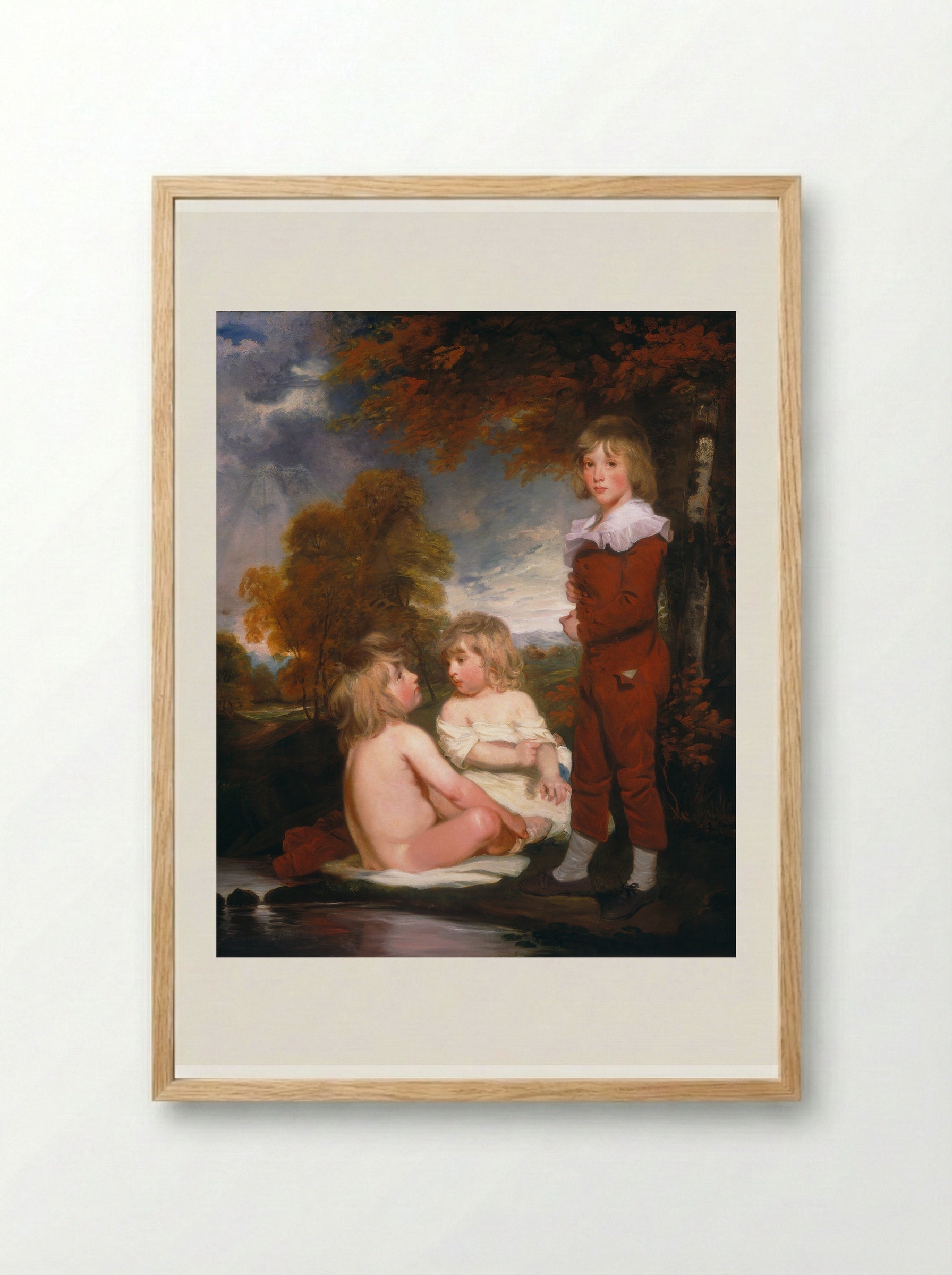 Mrs. John Garden and Her Children - John Hoppner - Framed Print Wood