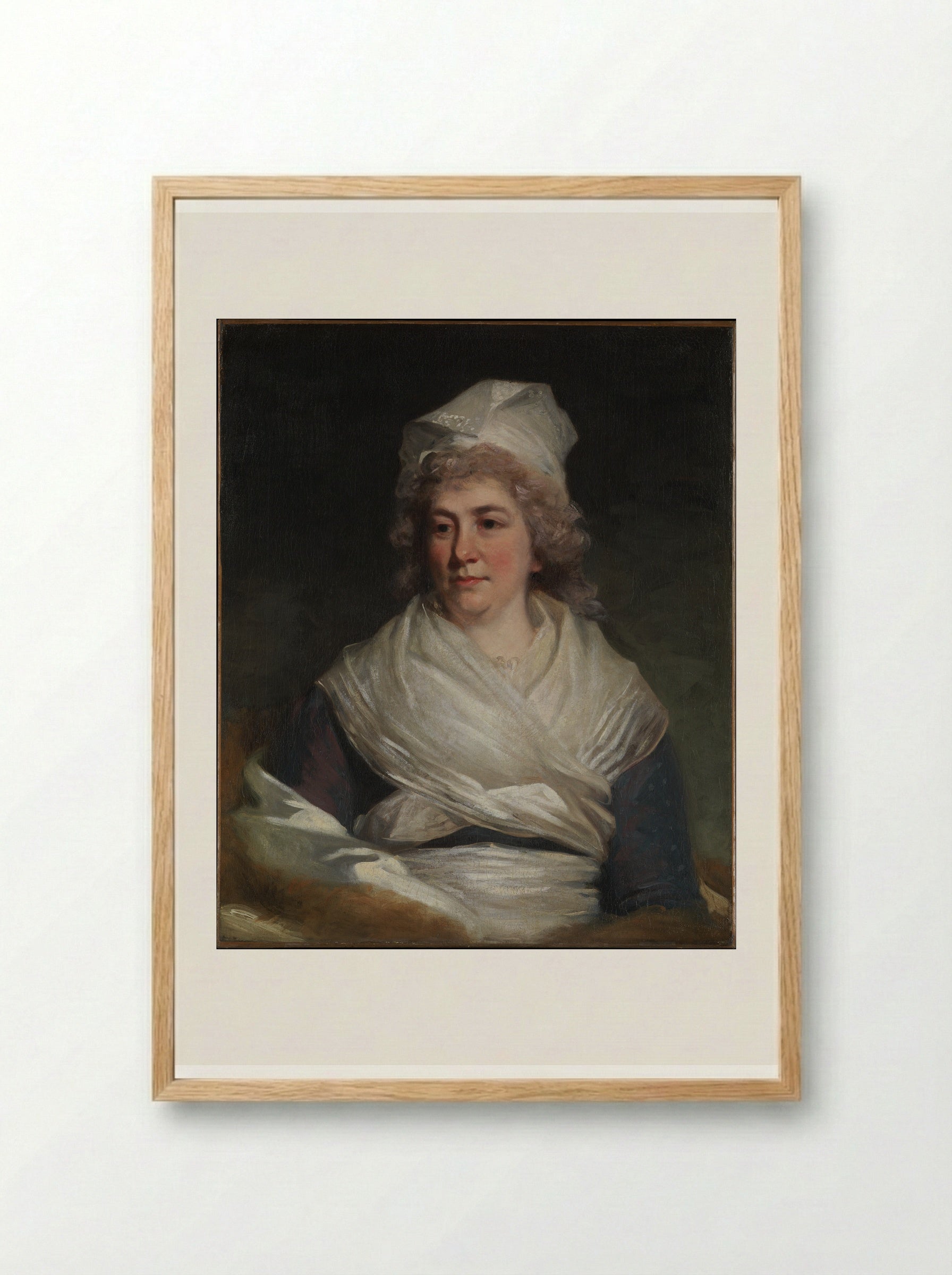 Mrs. Richard Bache (Sarah Franklin) - John Hoppner - Framed Print Wood