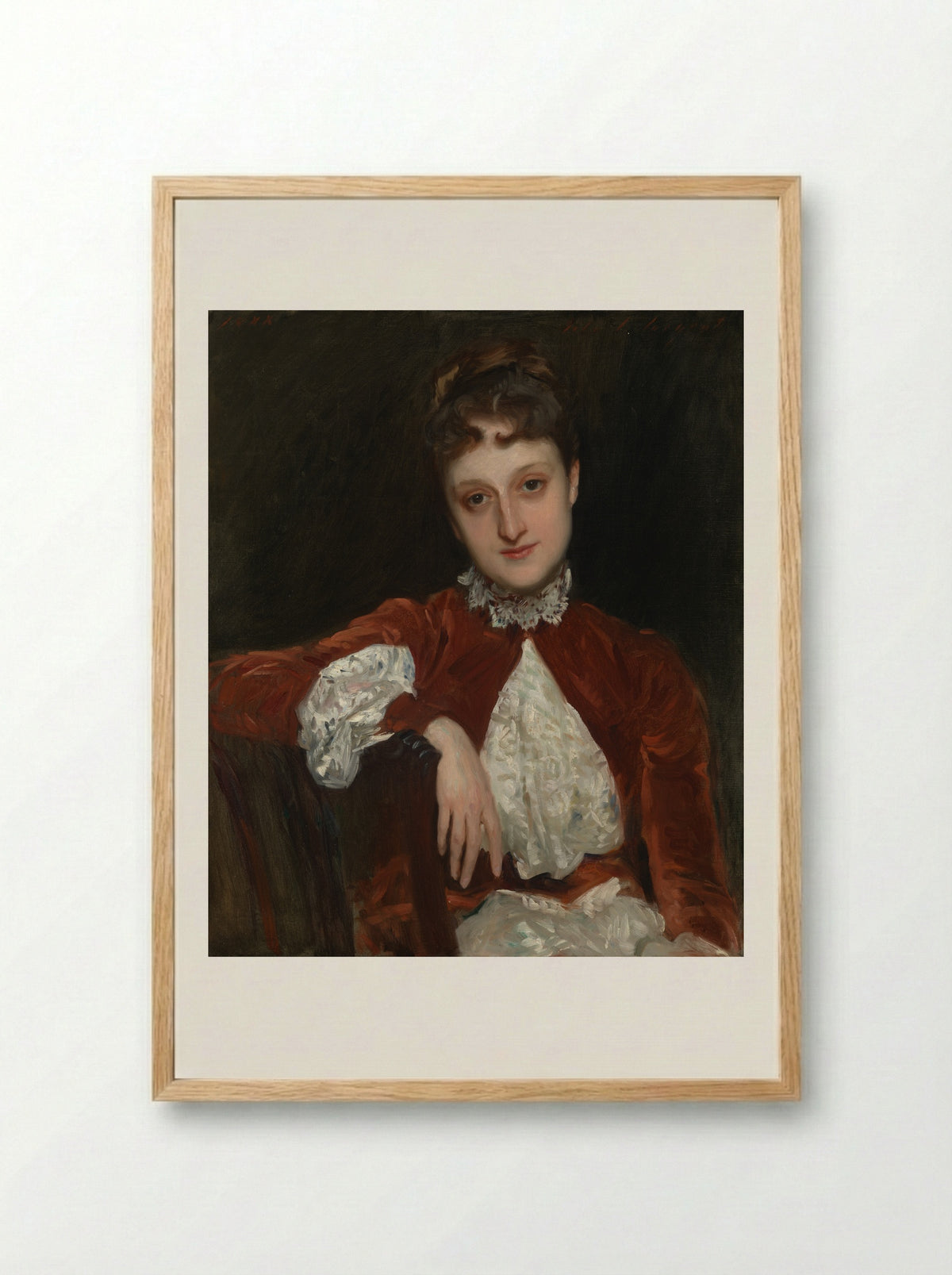 Mrs. Charles Deering (Marion Denison Whipple) - John Singer Sargent - Framed Print Wood