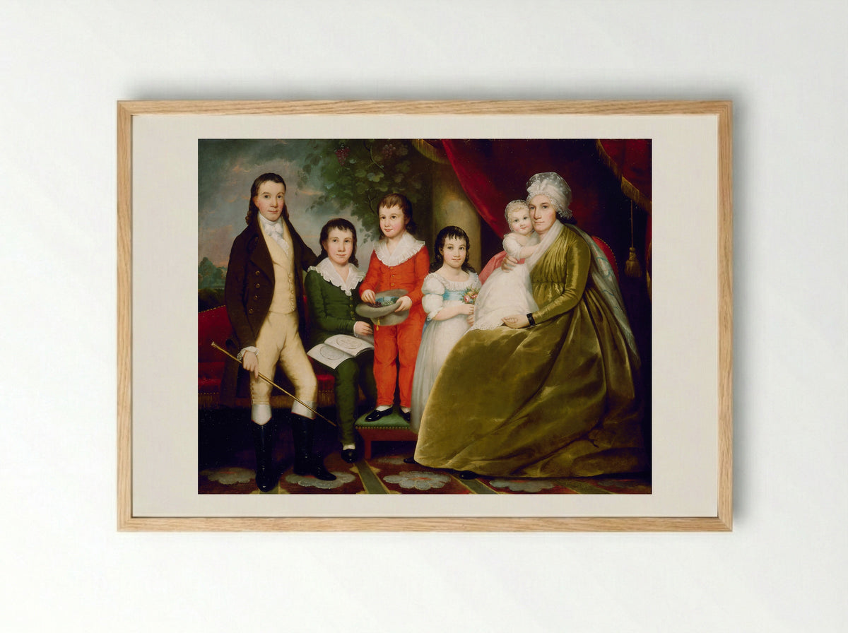 Mrs. Noah Smith and Family - Ezra Ames - Framed Print Wood