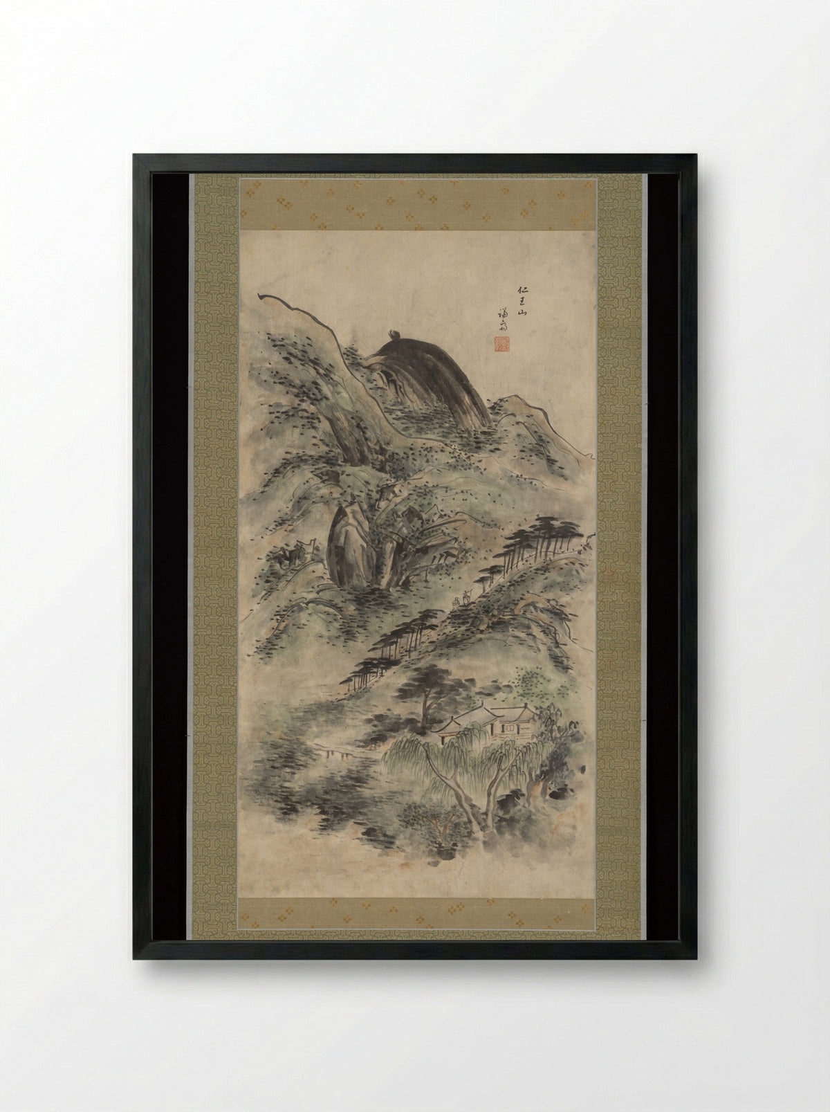 Mt. Inwang (Inwangsan) - Jeong Seon - Framed Print Black