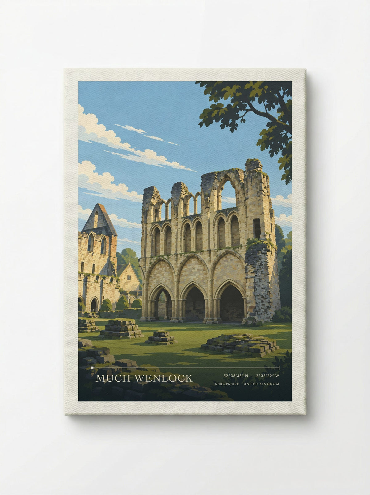 Much Wenlock, Shropshire | Travel Poster - Canvas