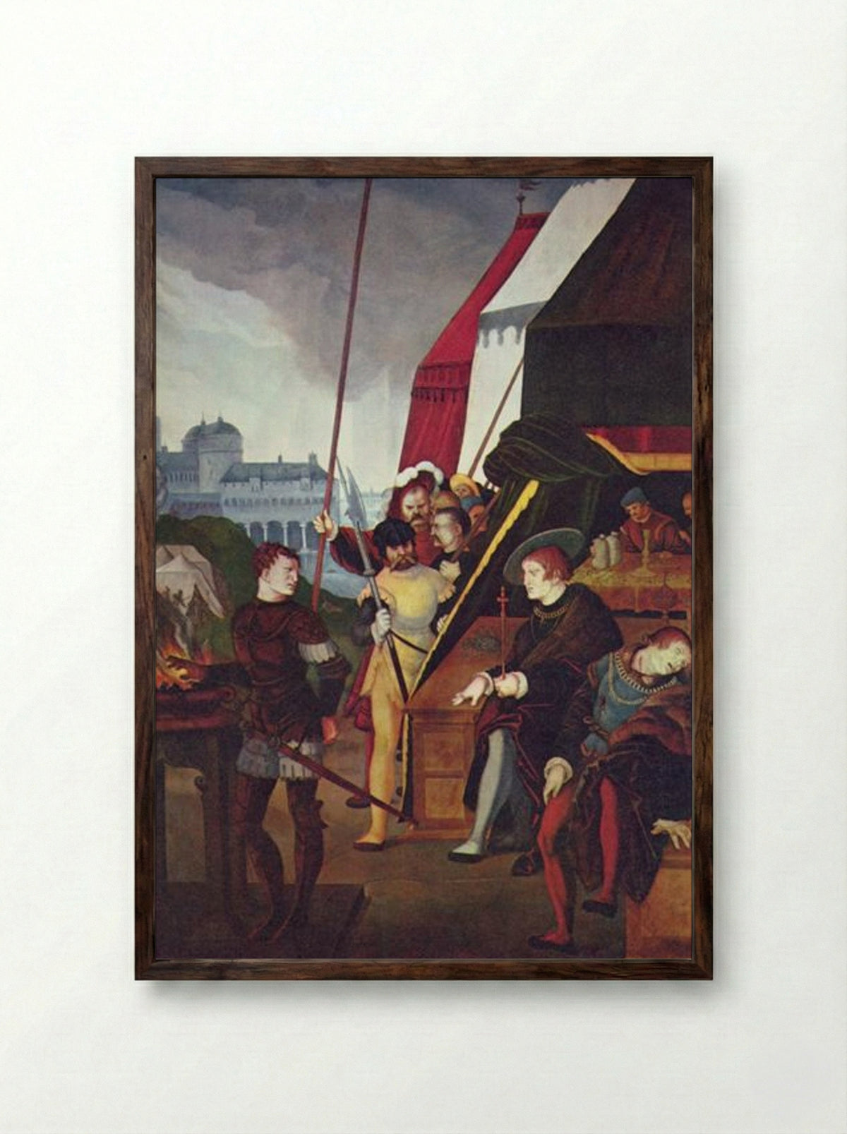 Mucius Scaevola - Hans Baldung - Framed Print Dark Wood