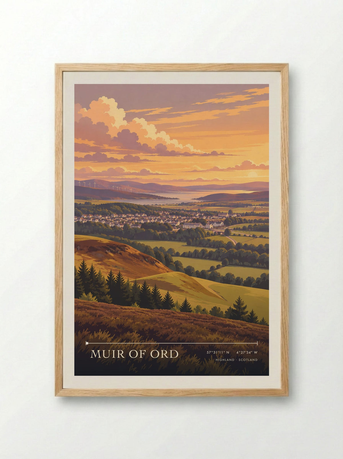 Muir of Ord, Highland | Travel Poster - Framed Print Wood