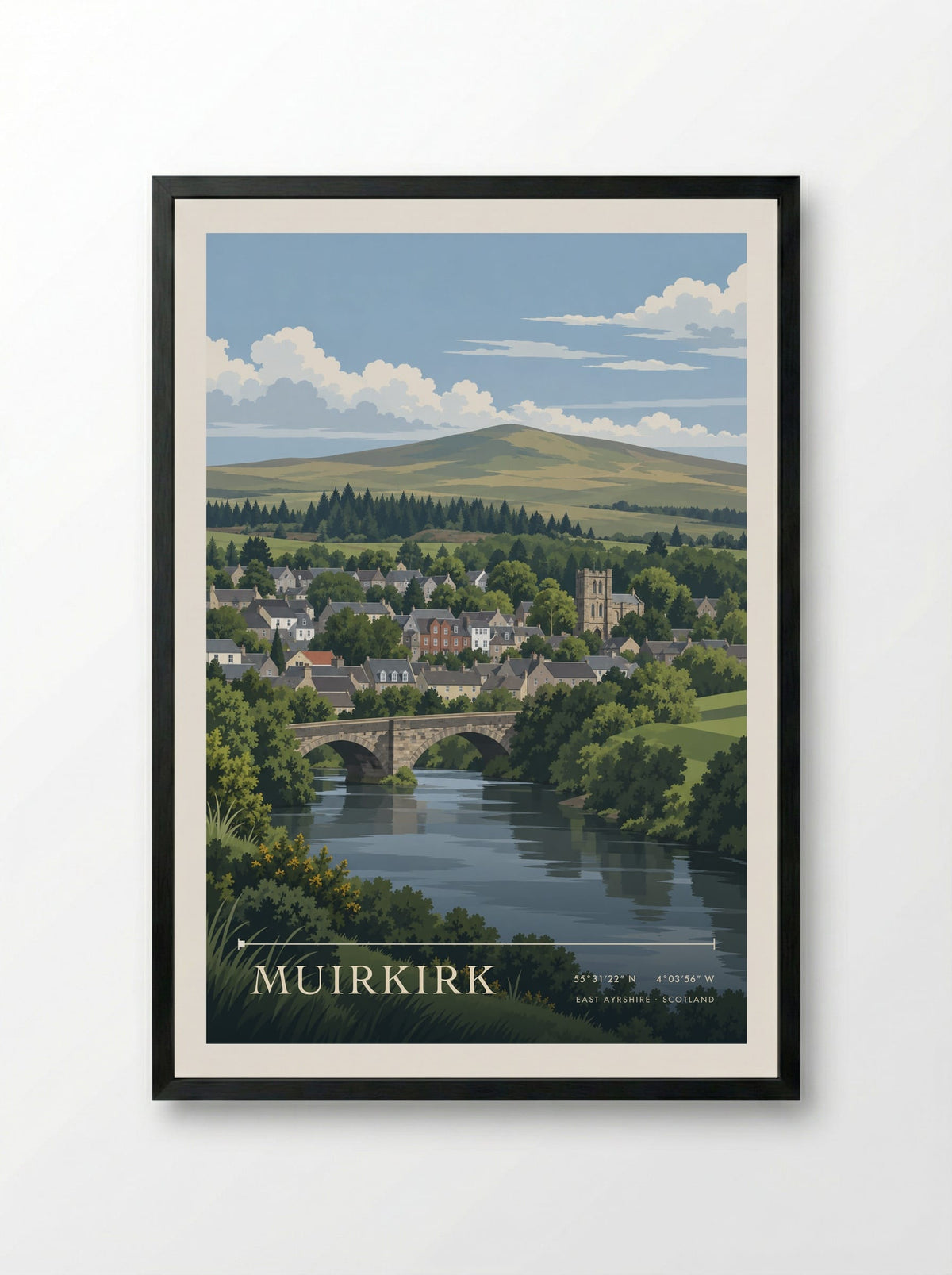 Muirkirk, East Ayrshire | Travel Poster - Framed Print Black