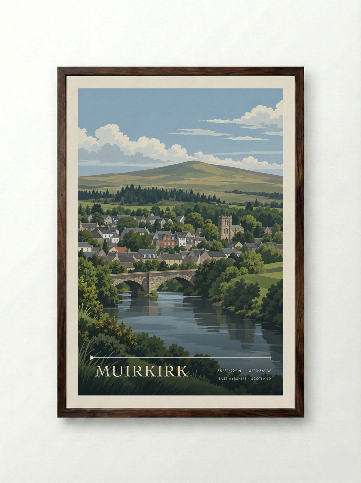 Muirkirk, East Ayrshire | Travel Poster - Framed Print Dark Wood