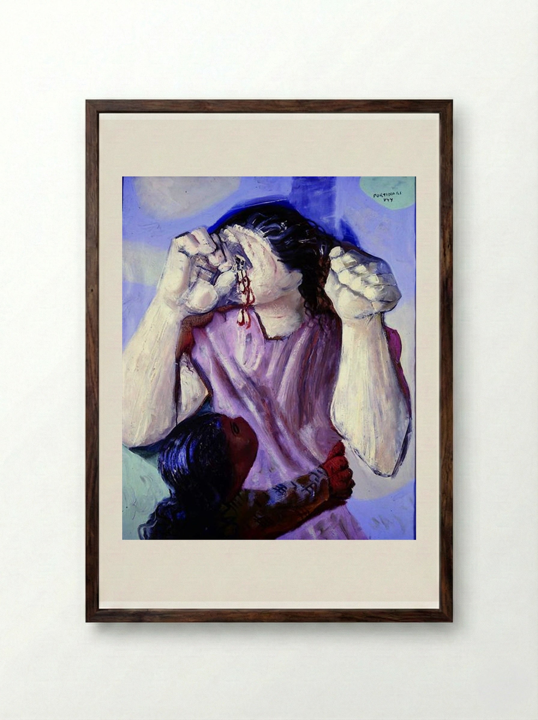 Mulher Chorando - Candido Portinari - Framed Print Dark Wood