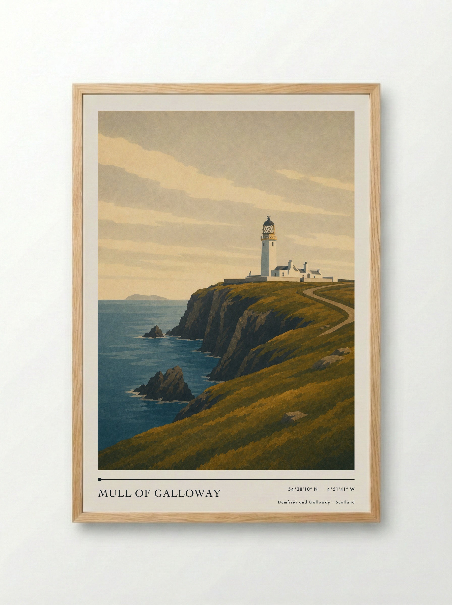 Mull of Galloway Travel Poster - Framed Print Wood