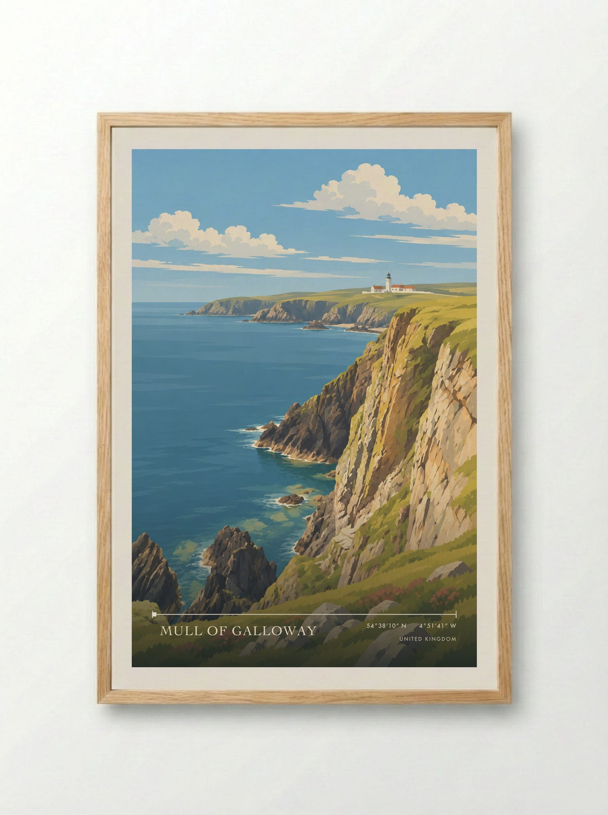 Mull of Galloway | Travel Poster - Framed Print Wood