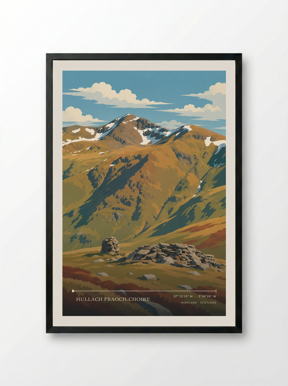 Mullach Fraoch-choire, Highland | Travel Poster - Framed Print Black