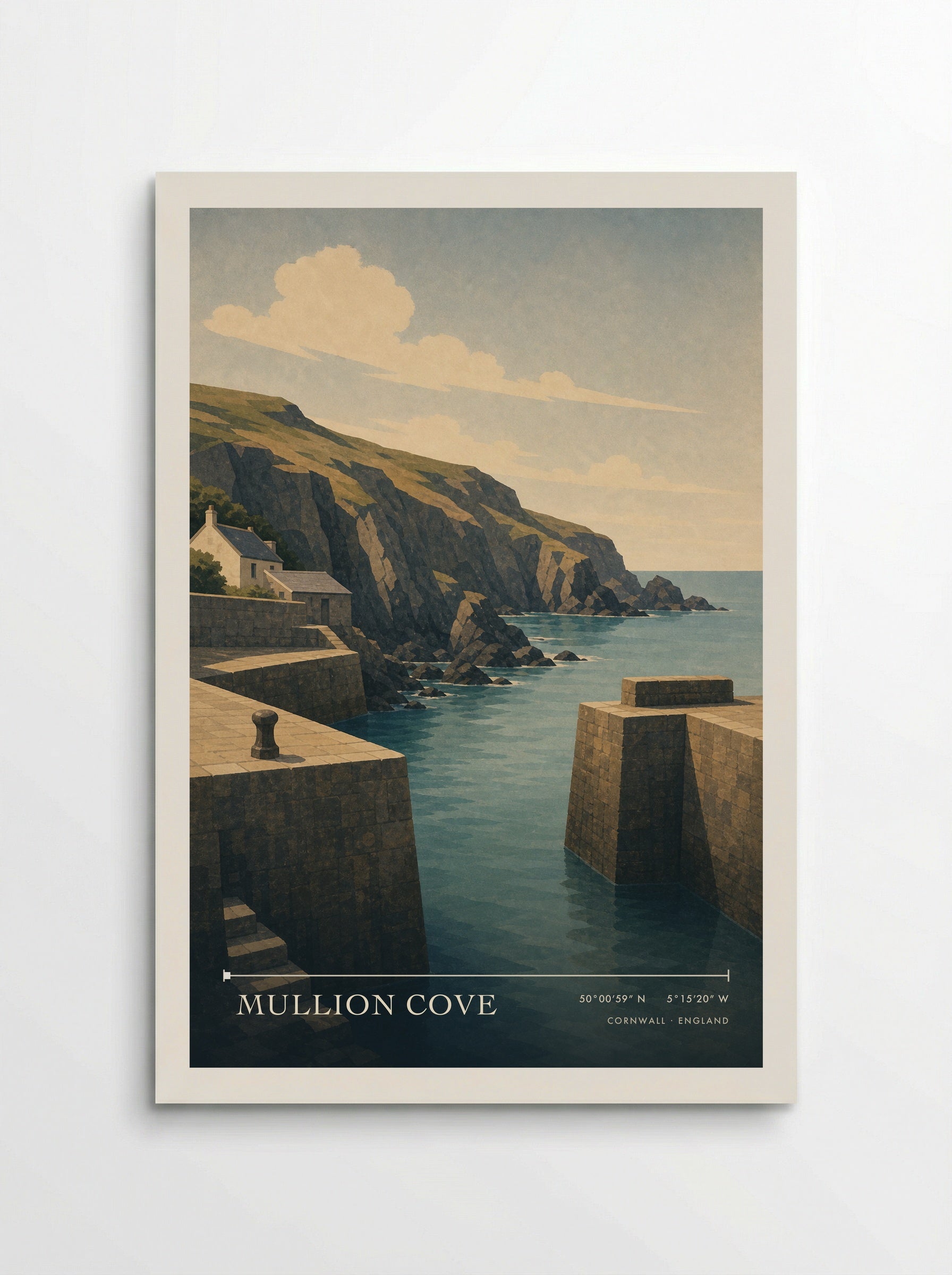 Mullion Cove Cornwall England Travel Poster - Poster