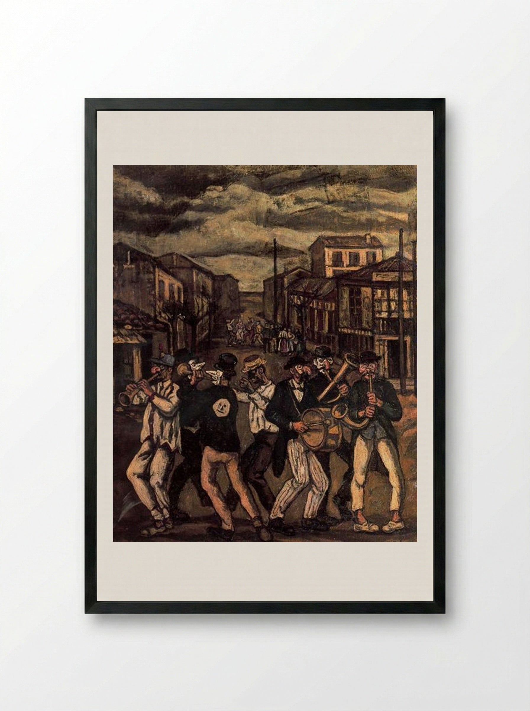 Murga en Cádiz - José Gutiérrez Solana - Framed Print Black