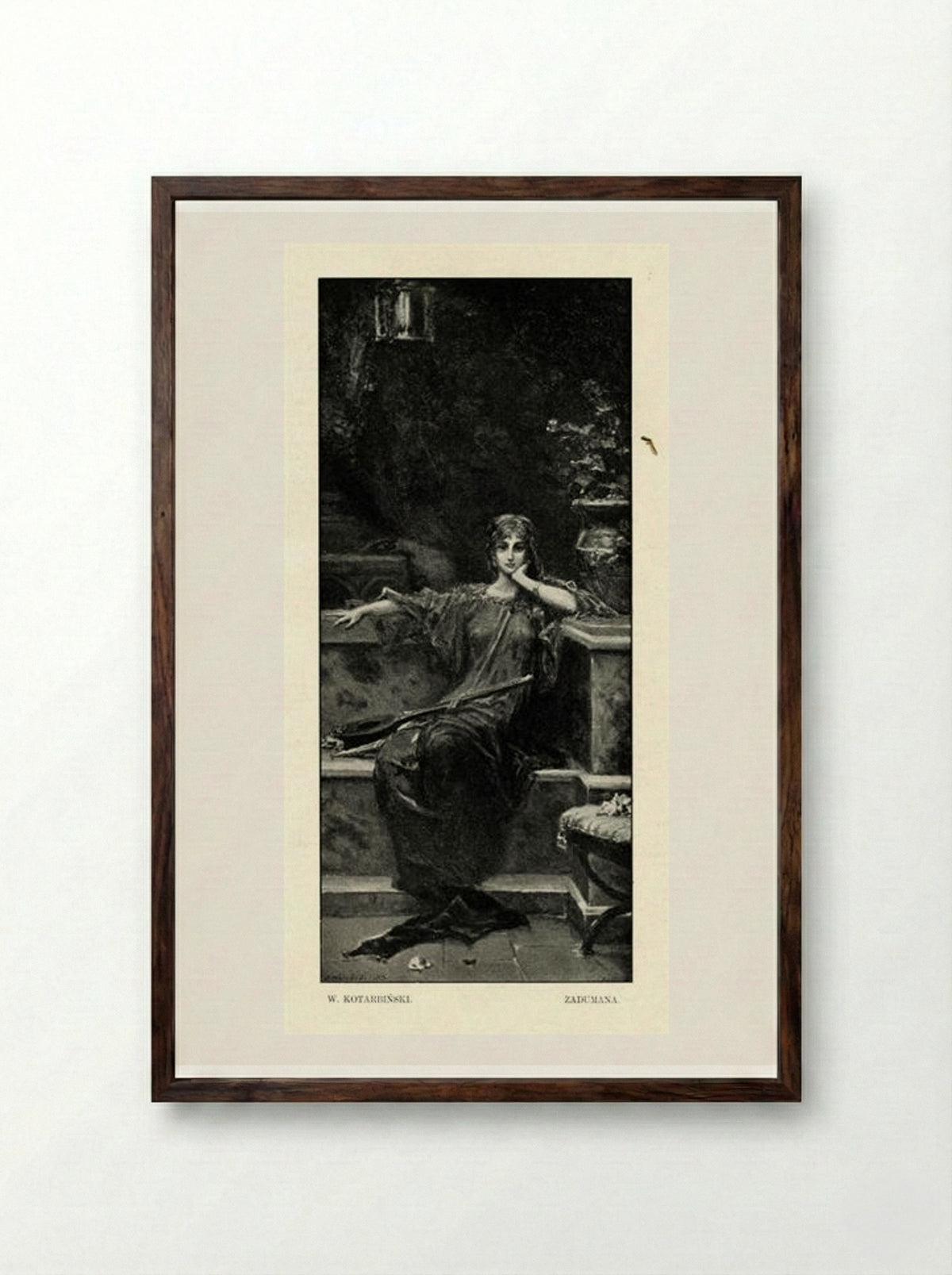 Mused - Wilhelm Kotarbiński - Framed Print Dark Wood
