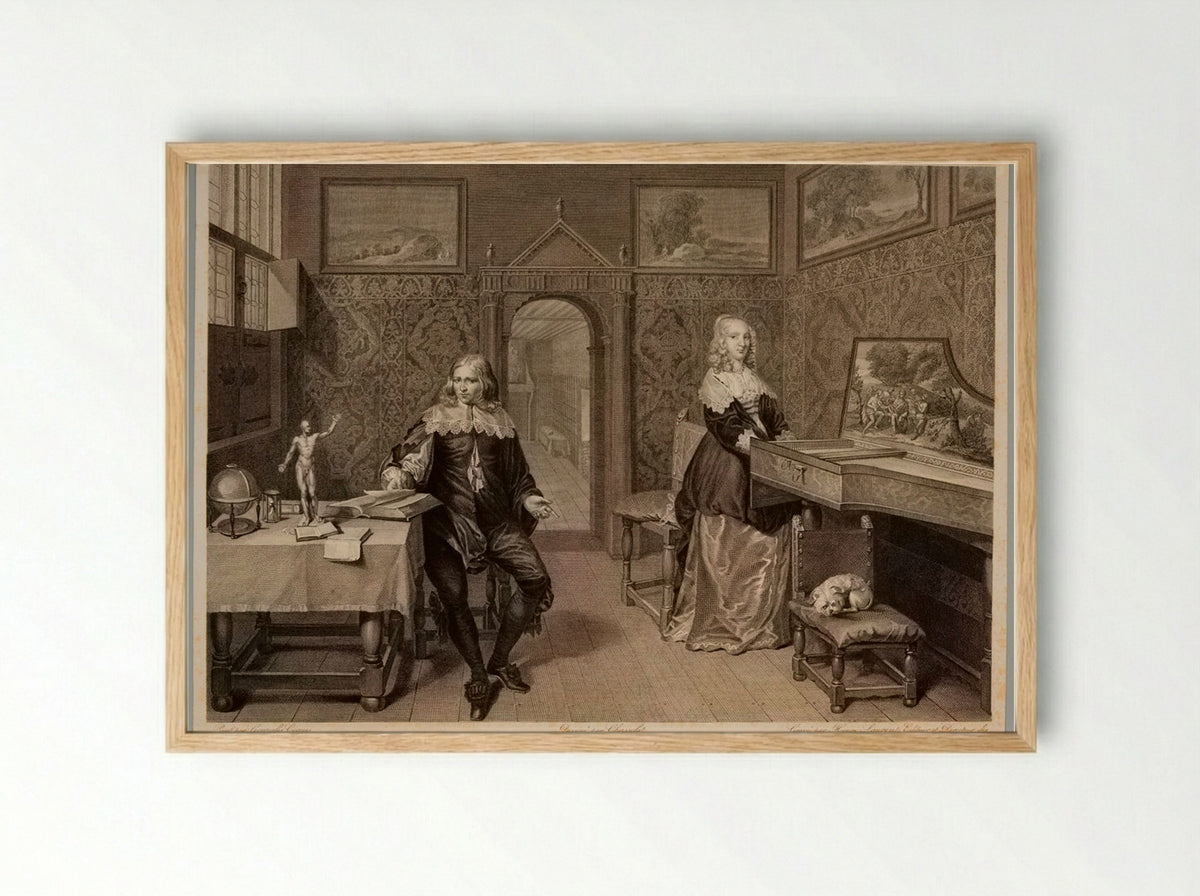 Music Lesson - Pierre Louis Henri Laurent - Framed Print Wood