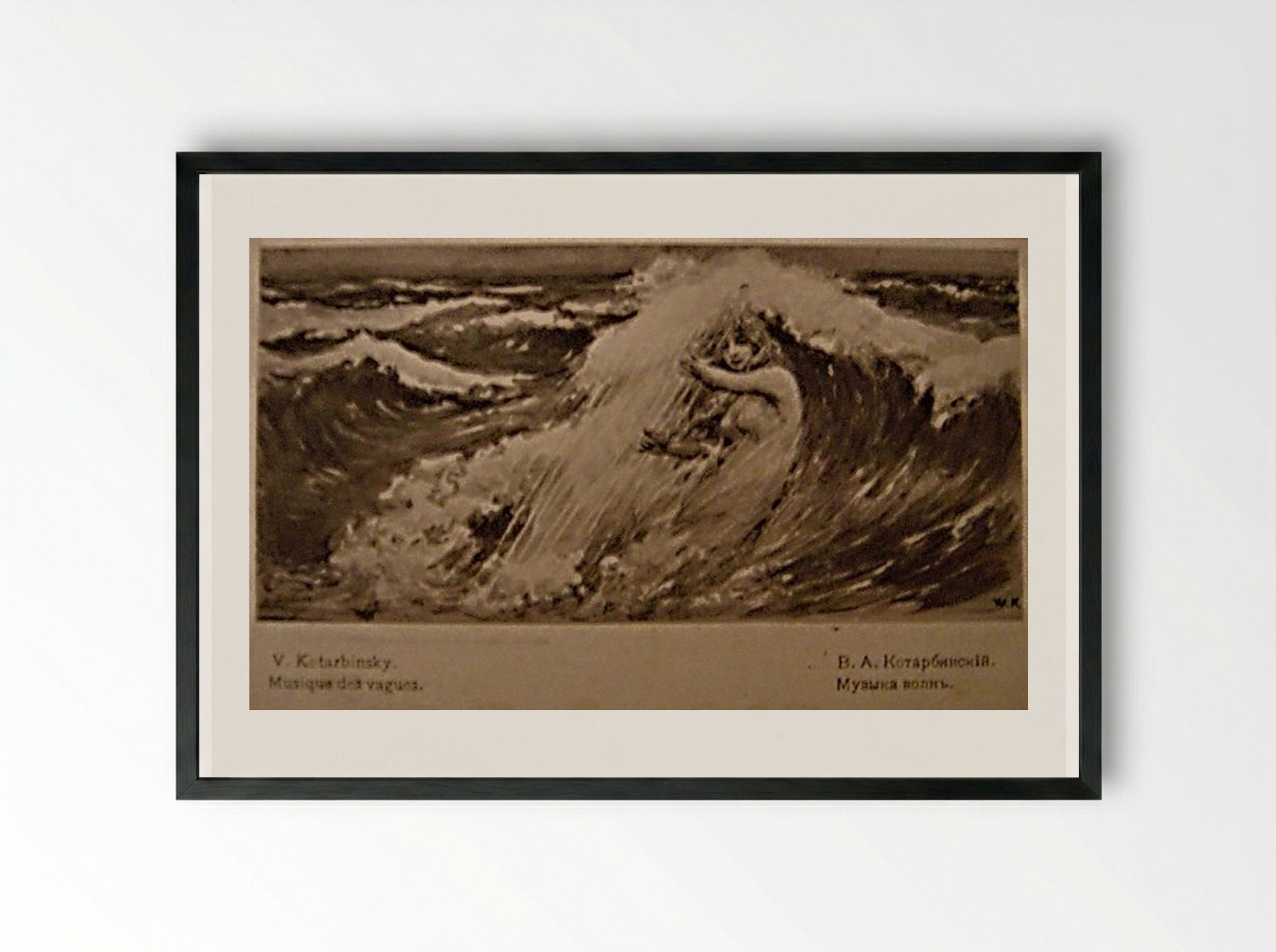 Music of Waves - Wilhelm Kotarbinski - Framed Print Black