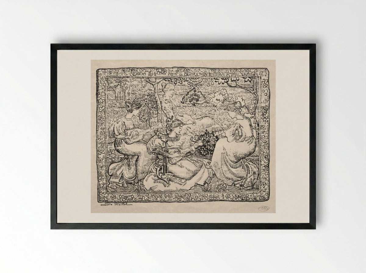 Music - Aristide Maillol - Framed Print Black
