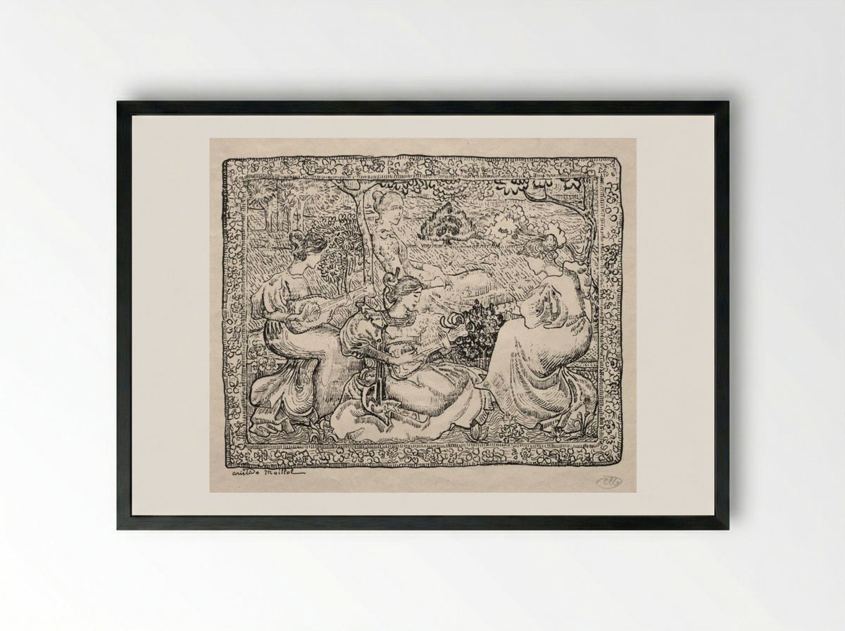 Music - Aristide Maillol - Framed Print Black