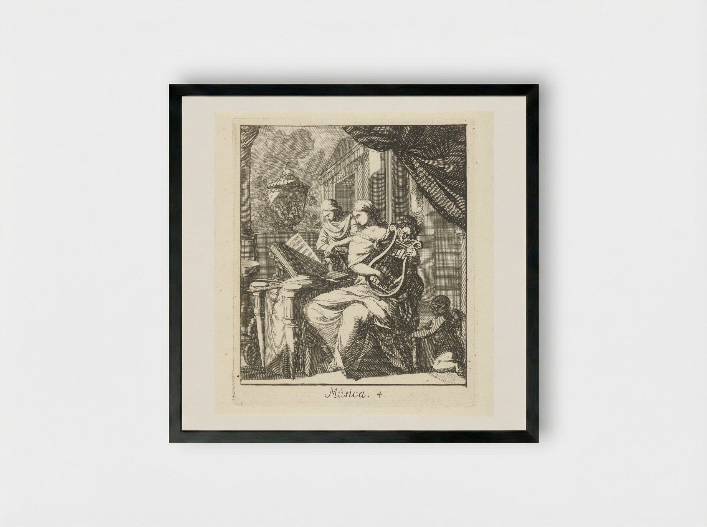 Musica - Caspar Luyken - Framed Print Black
