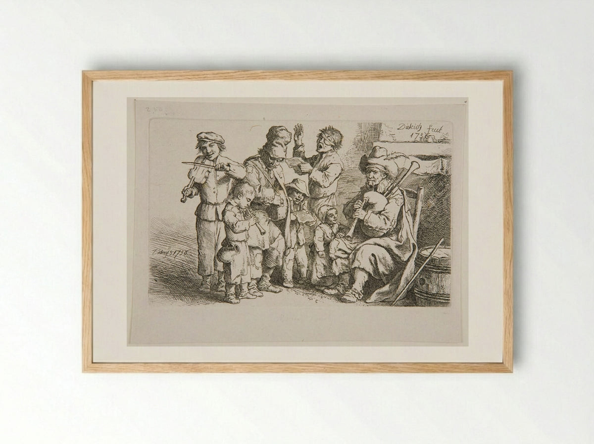 Musical Family - Christian Wilhelm Ernst Dietrich - Framed Print Wood