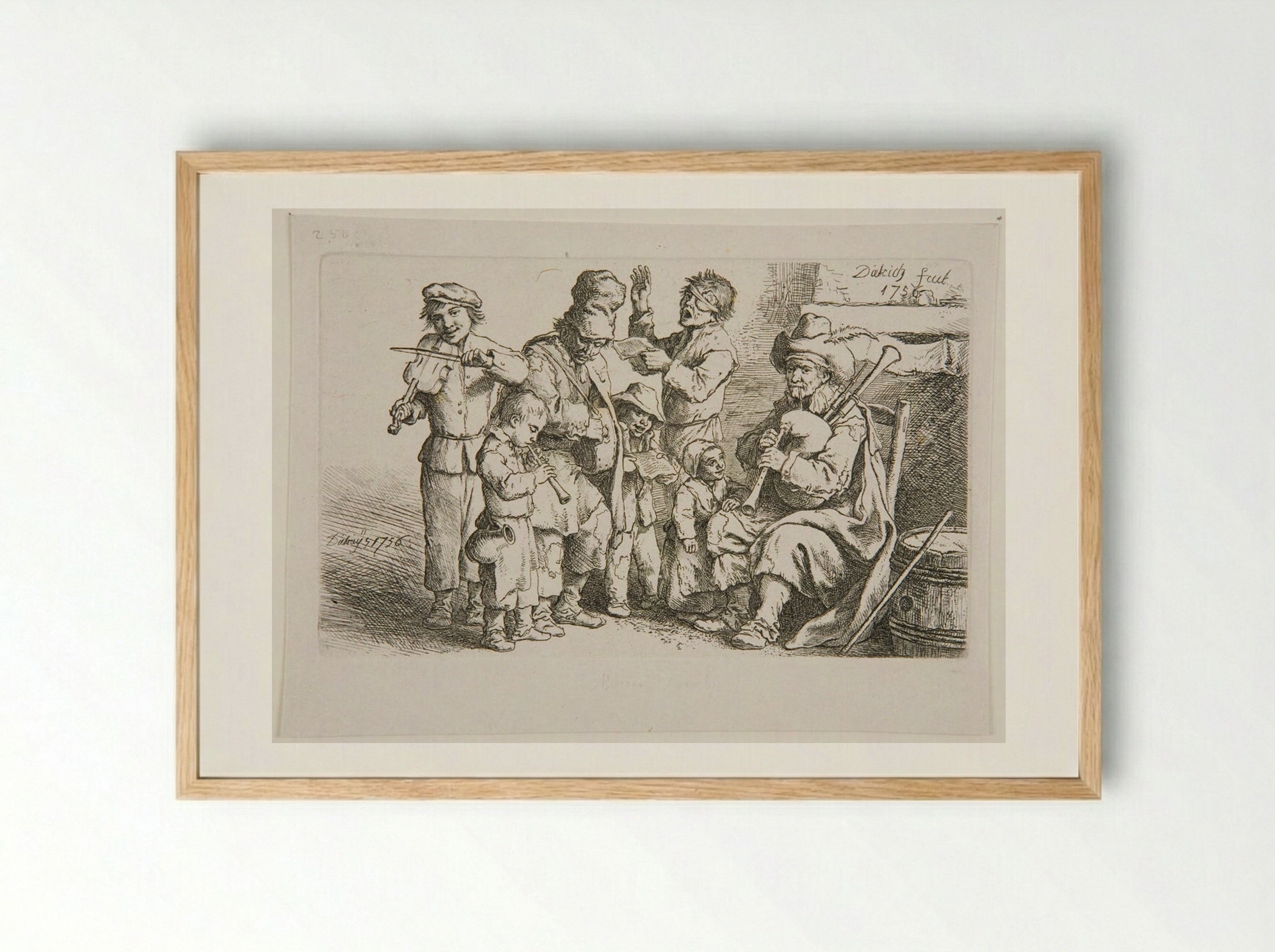 Musical Family - Christian Wilhelm Ernst Dietrich - Framed Print Wood