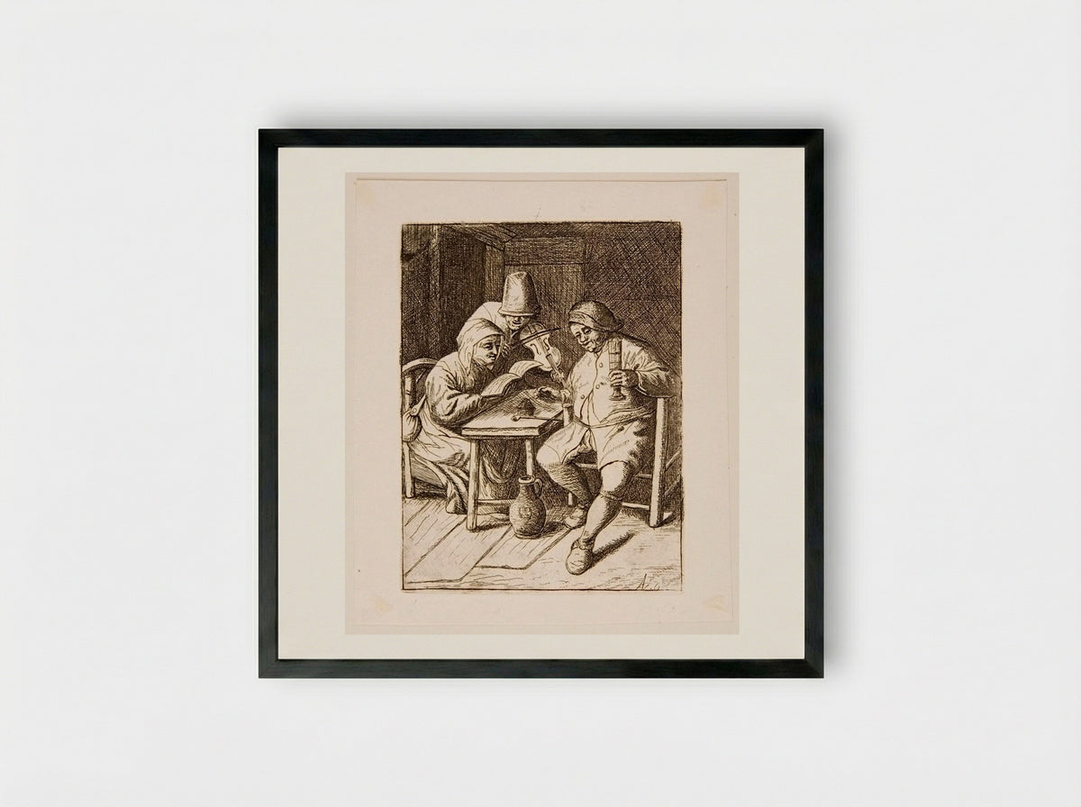 Musical Peasants - David Deuchar - Framed Print Black