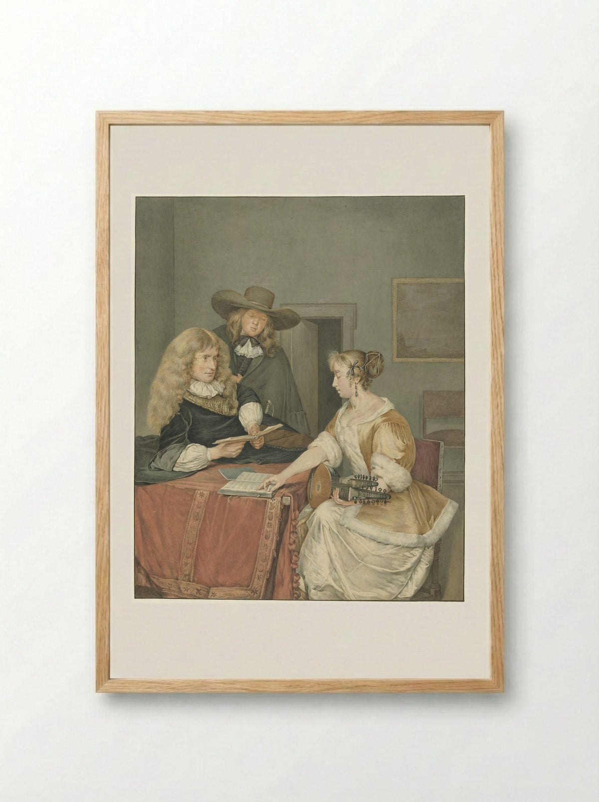 Musicerend gezelschap (Musical Company) - Jacob Willemz. de Vos - Framed Print Wood