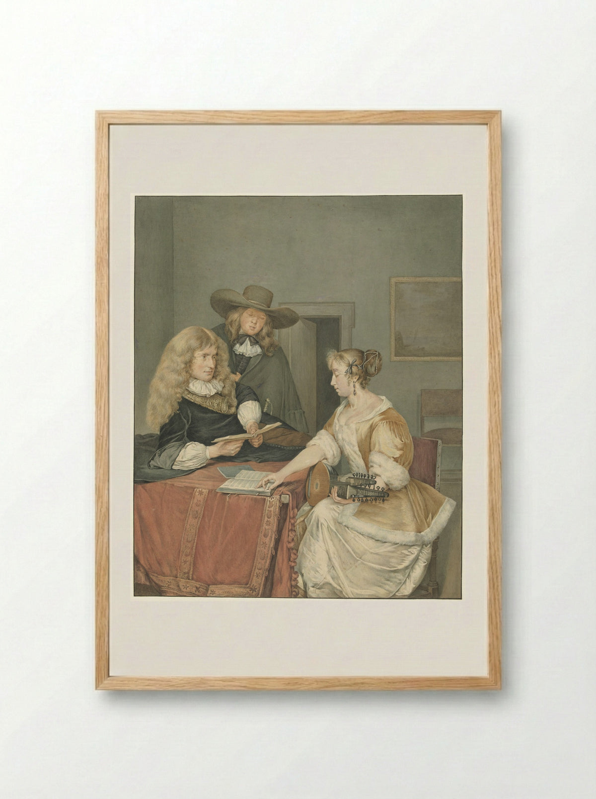 Musicerend gezelschap (Musical Company) - Jacob Willemz. de Vos - Framed Print Wood