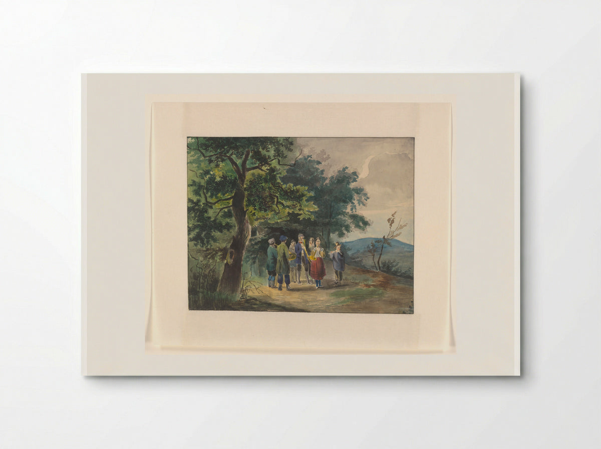 Musicerend gezelschap aan een bosrand - Johannes van Reijn - Poster