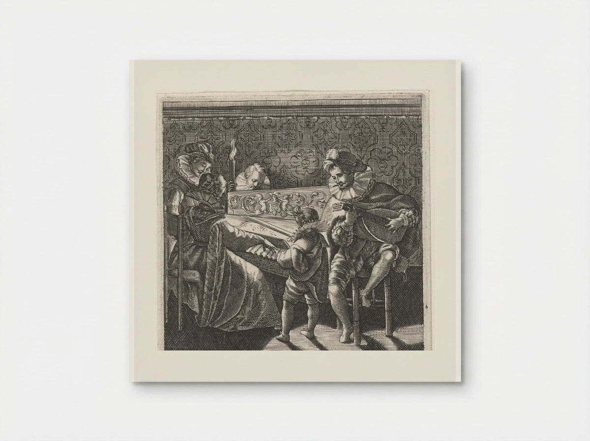 Musicerend gezelschap bij toortslicht - Johann Theodor de Bry - Poster