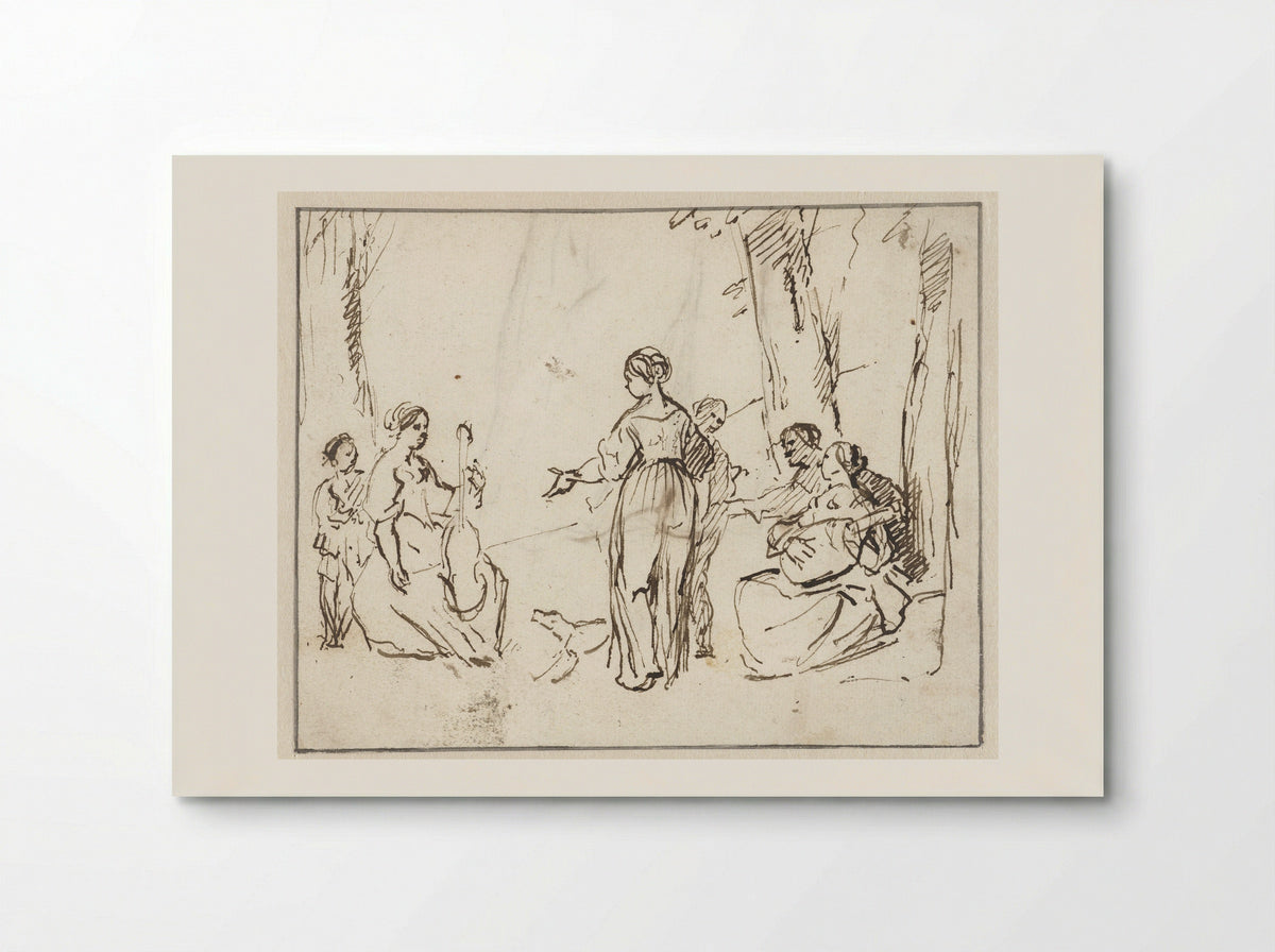 Musicerend gezelschap in een tuin - Gerard Pietersz. van Zijl - Poster