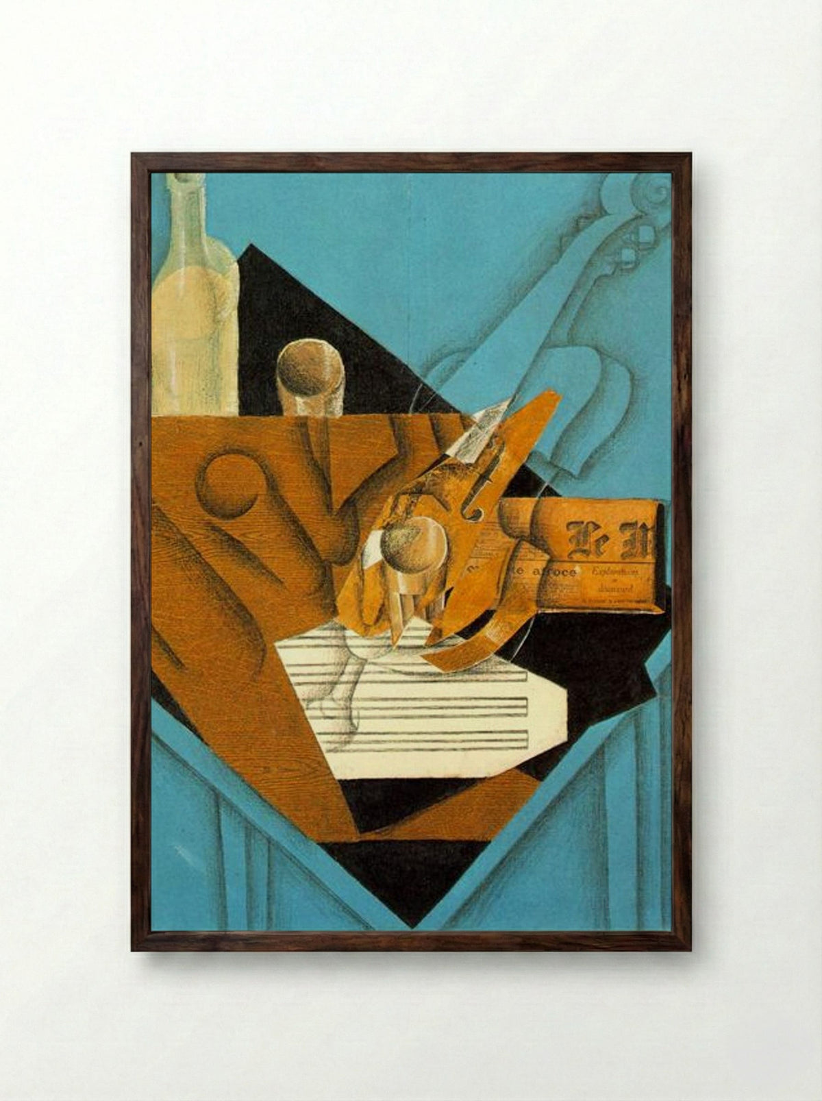 Musician's Table - Juan Gris - Framed Print Dark Wood