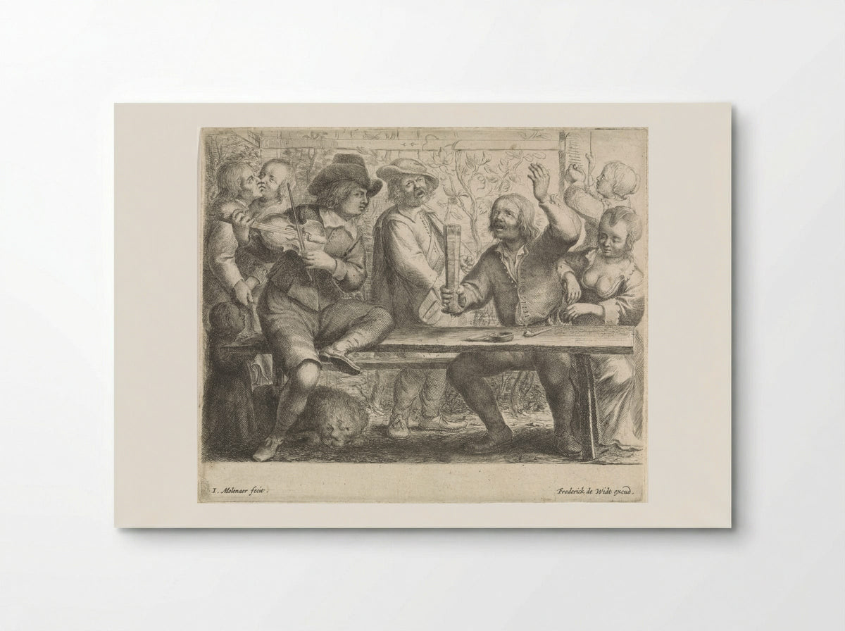 Musicians and a Drinker in an Inn - Jan Miense Molenaer - Poster