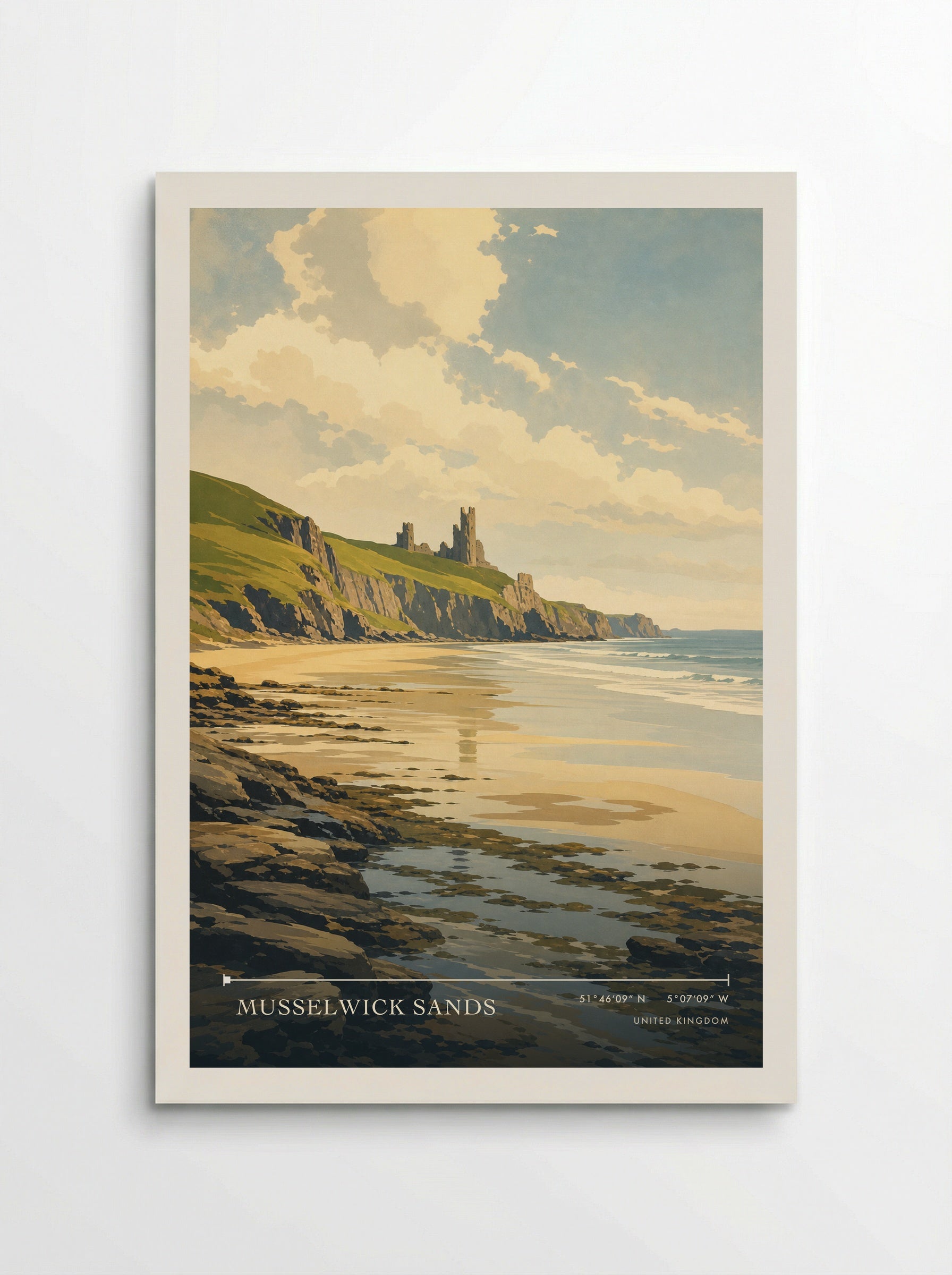 Musselwick Sands United Kingdom Travel Poster - Poster