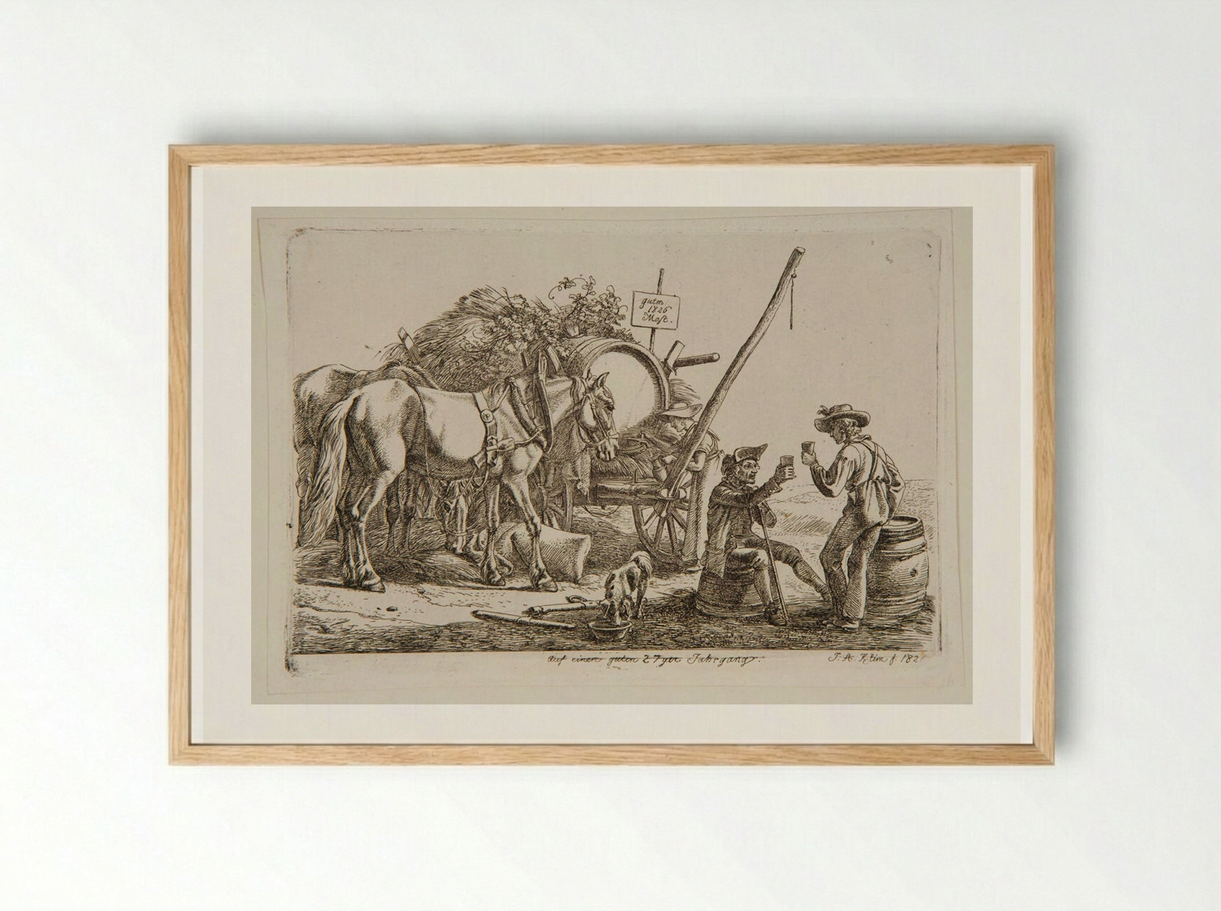 Must Wagon - Johann Adam Klein - Framed Print Wood