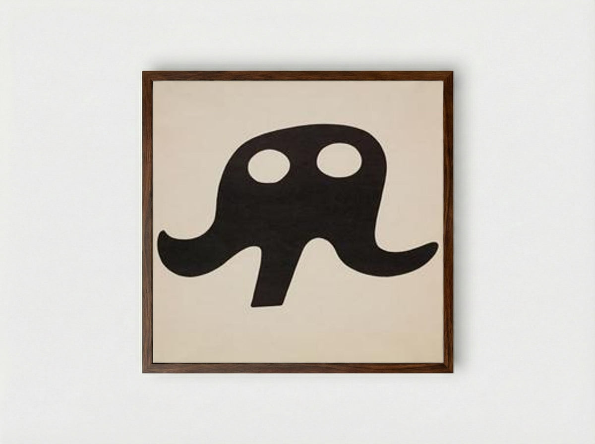 Mustache Hat - Jean Arp - Framed Print Dark Wood