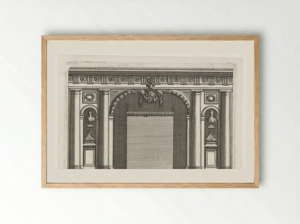 Muur met smalle nissen naast alkoof - Jean Lepautre - Framed Print Wood