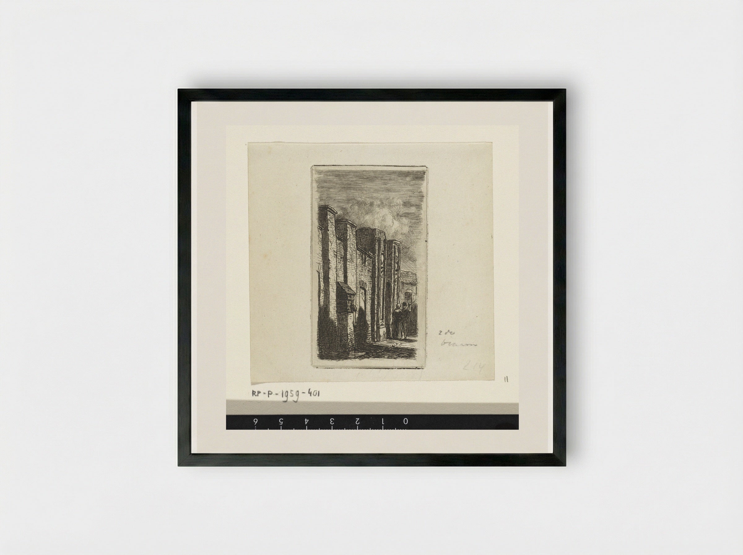 Muur te Culemborg - Jan Weissenbruch - Framed Print Black