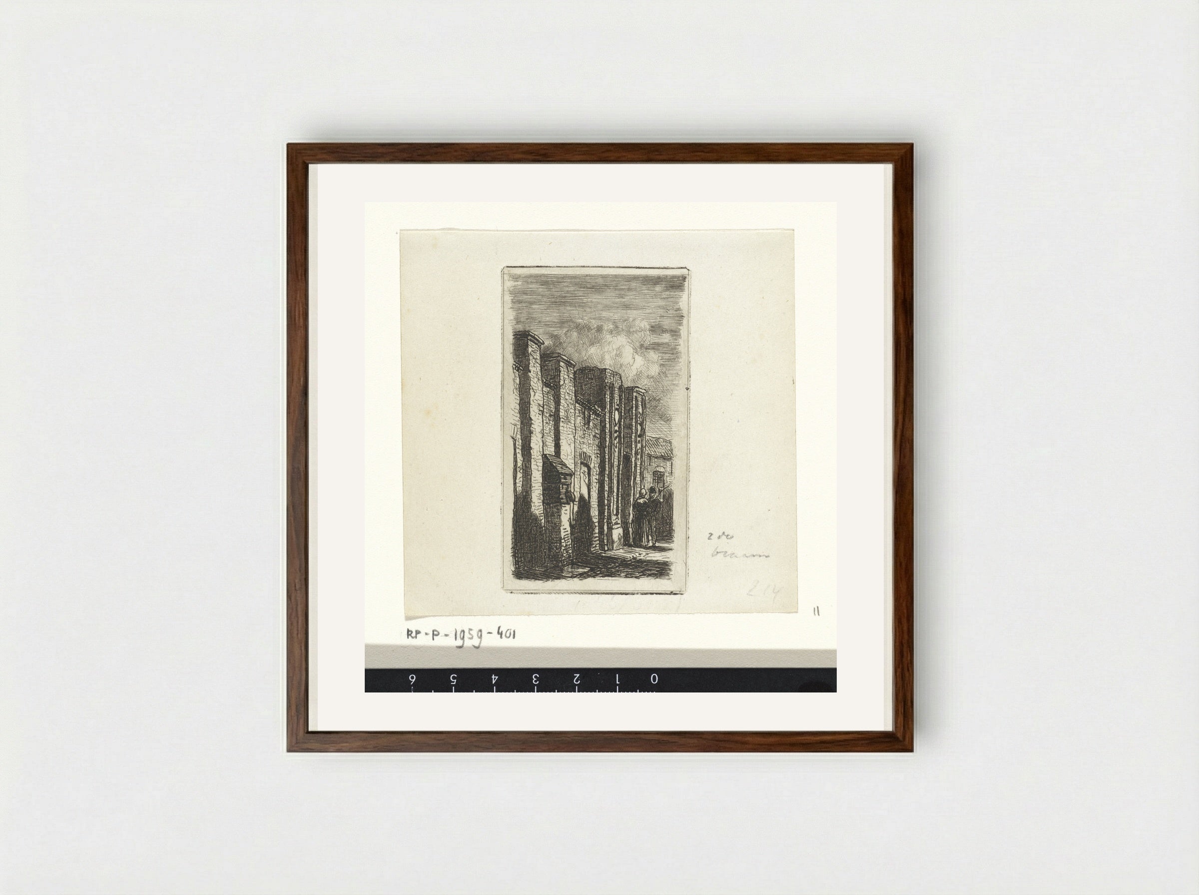 Muur te Culemborg - Jan Weissenbruch - Framed Print Dark Wood