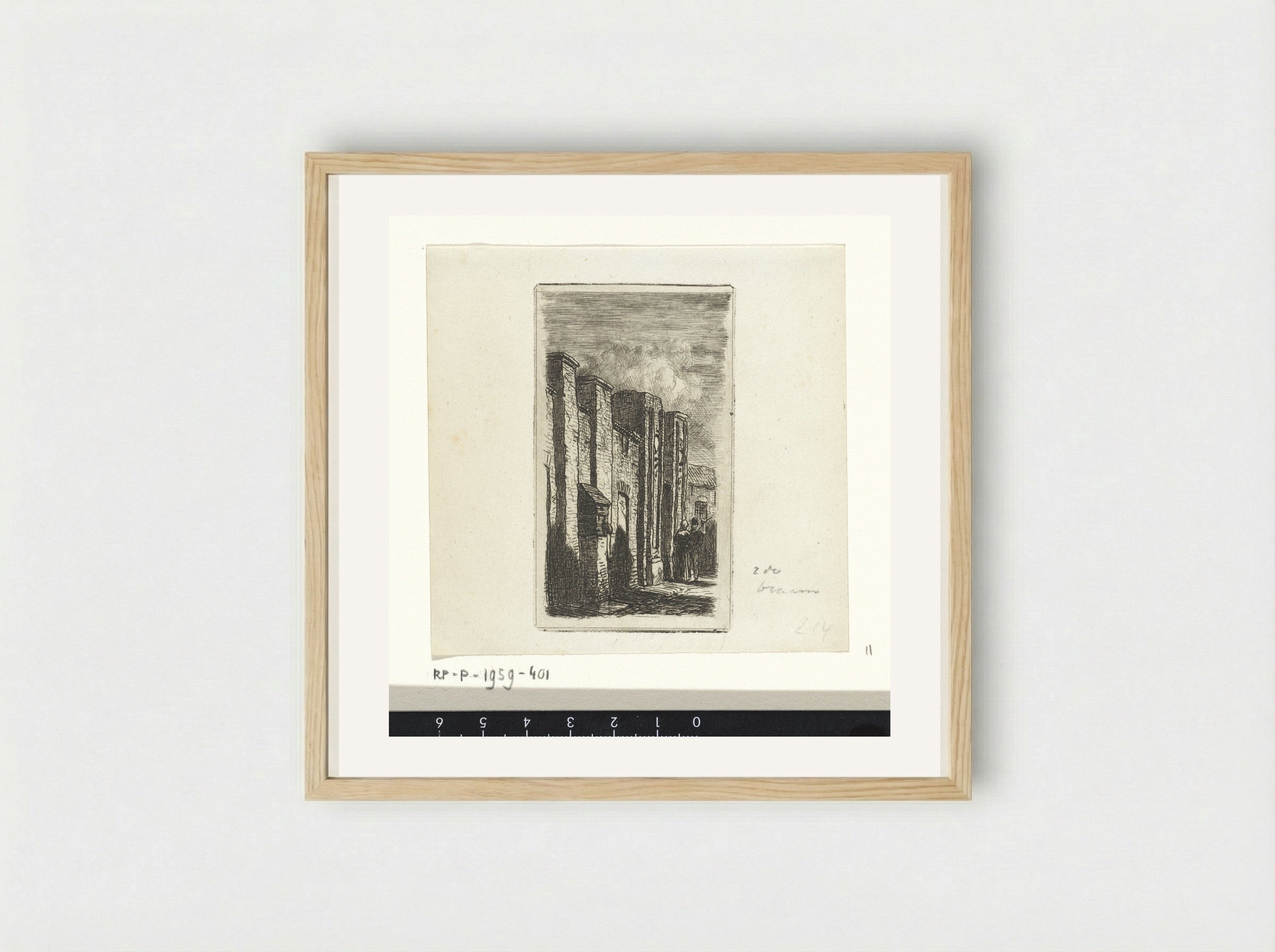 Muur te Culemborg - Jan Weissenbruch - Framed Print Wood