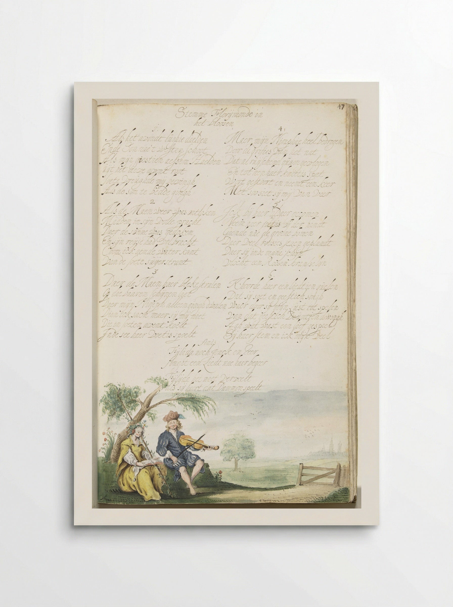 Muziek makend herderspaar - Gesina ter Borch - Poster