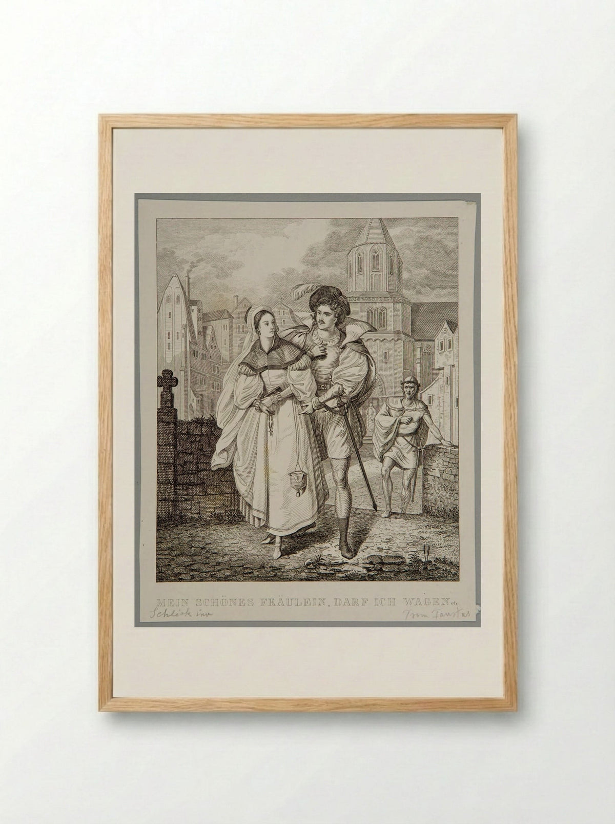 My Beautiful Miss, Dare I...? - Adolf Hohneck - Framed Print Wood