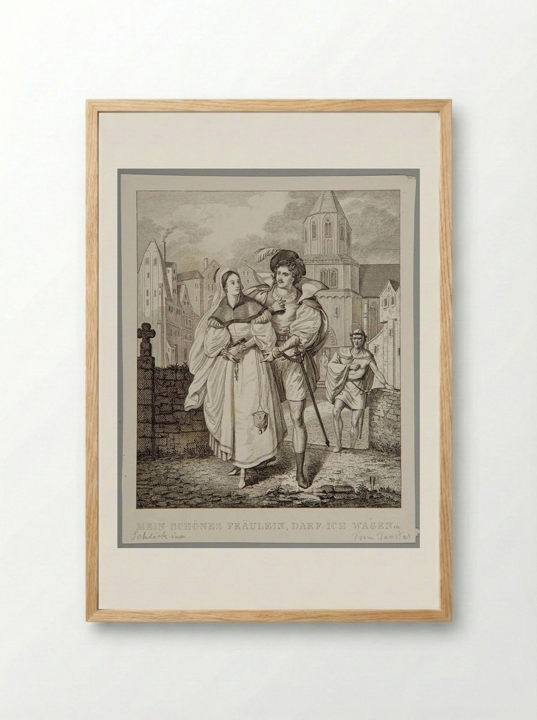My Beautiful Miss, Dare I...? - Adolf Hohneck - Framed Print Wood