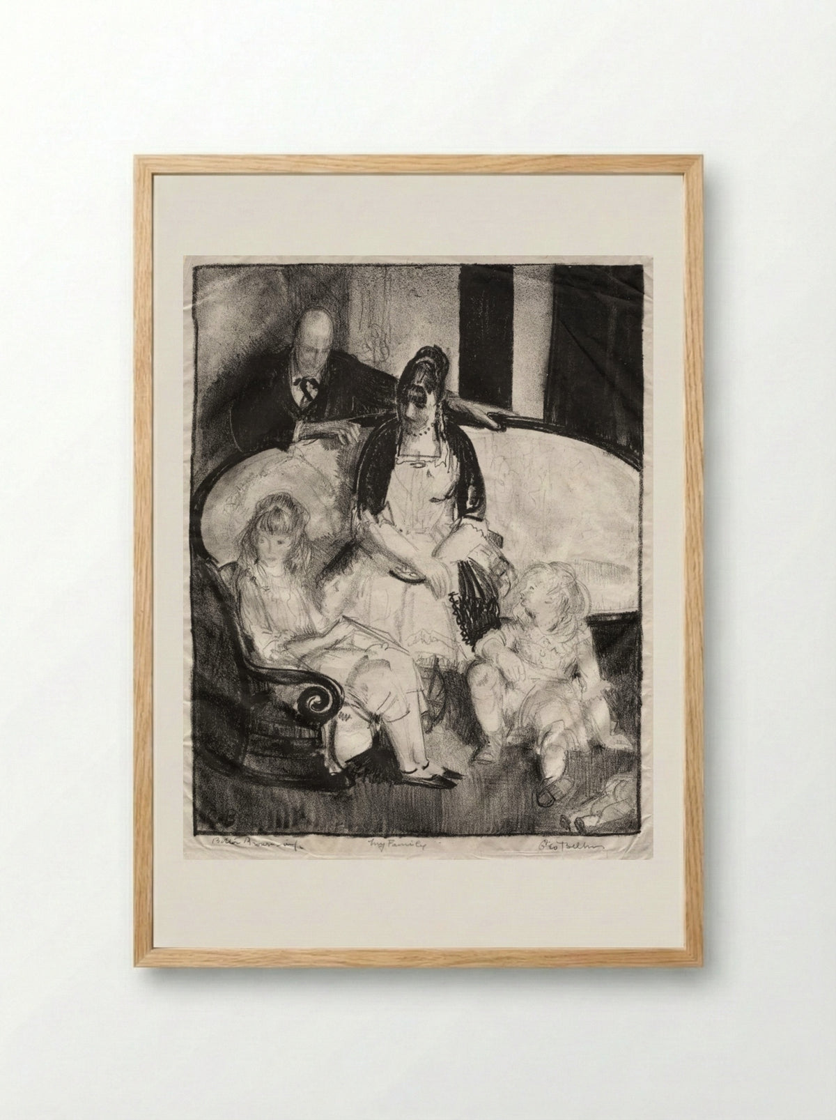 My Family, First Stone - George Bellows - Framed Print Wood