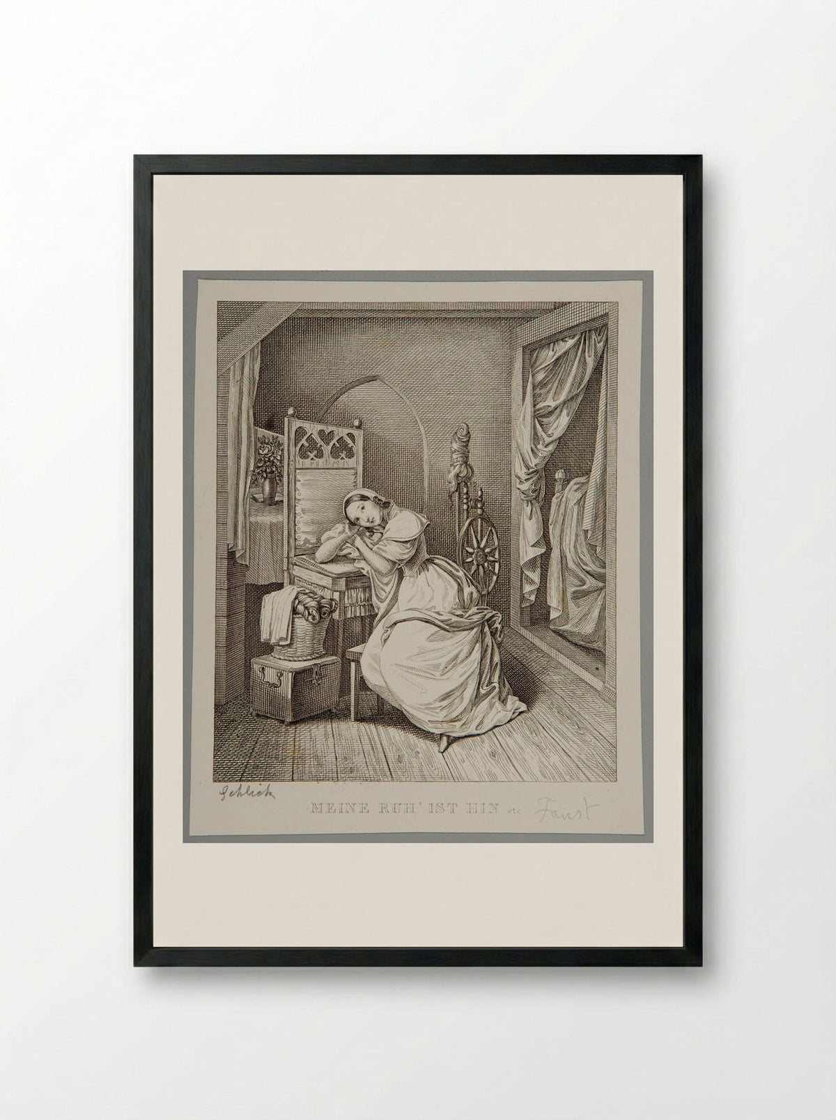 My Peace of Mind is gone - Adolf Hohneck - Framed Print Black