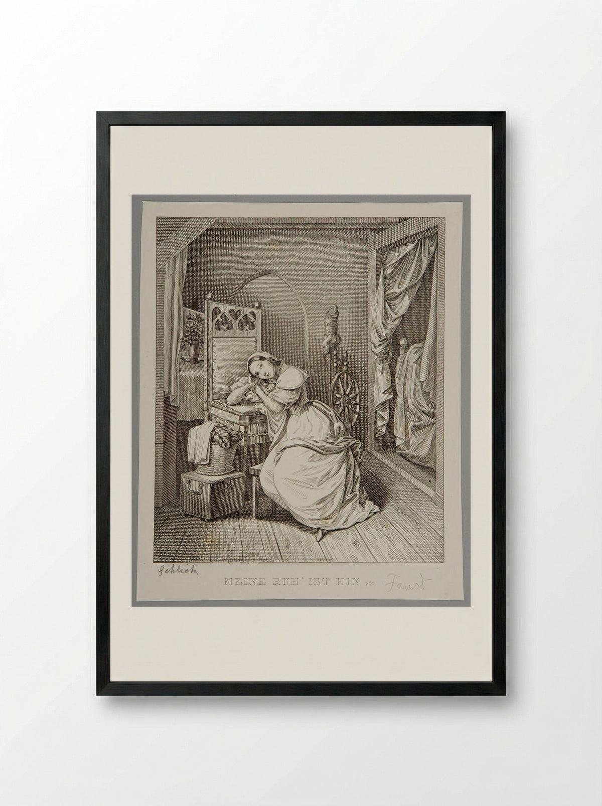 My Peace of Mind is gone - Adolf Hohneck - Framed Print Black