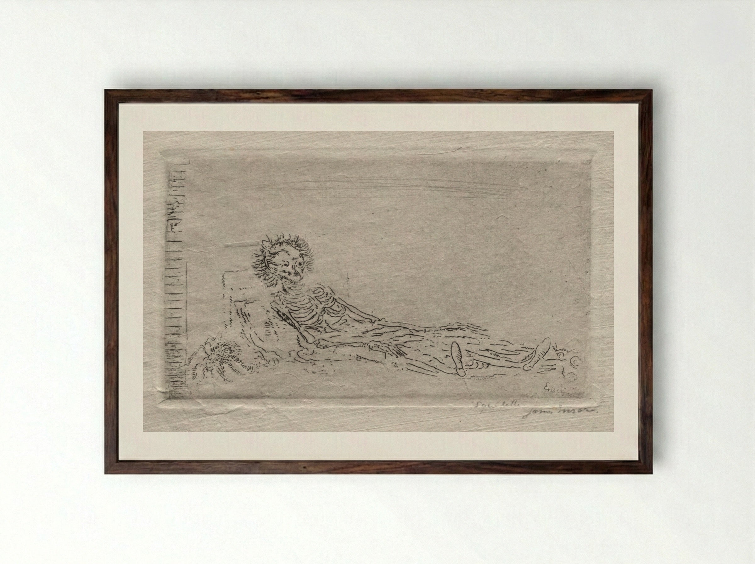 My Portrait in the Year 1960 - James Ensor - Framed Print Dark Wood