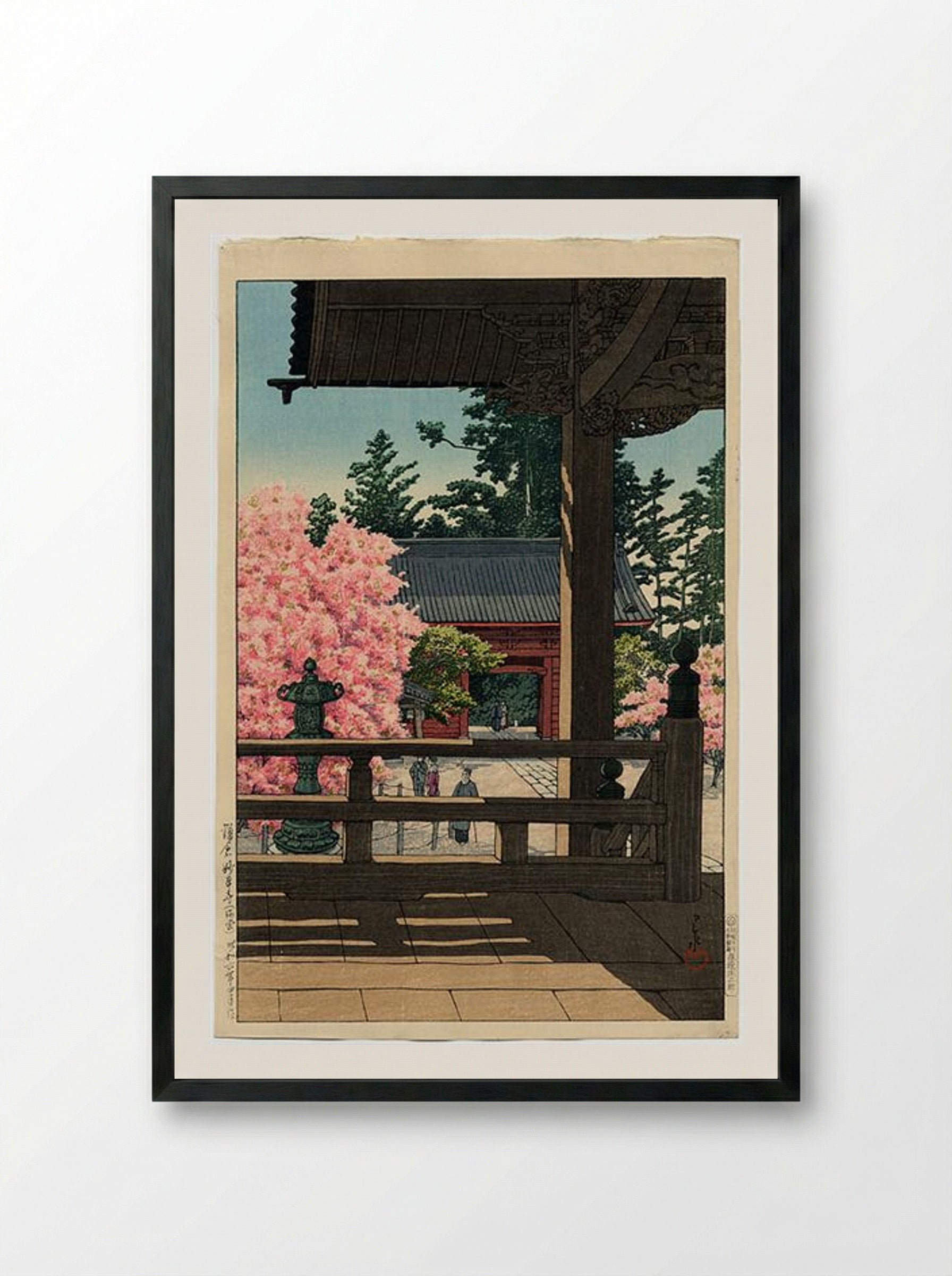 Myohon Temple, Kamakura - Hasui Kawase - Framed Print Black
